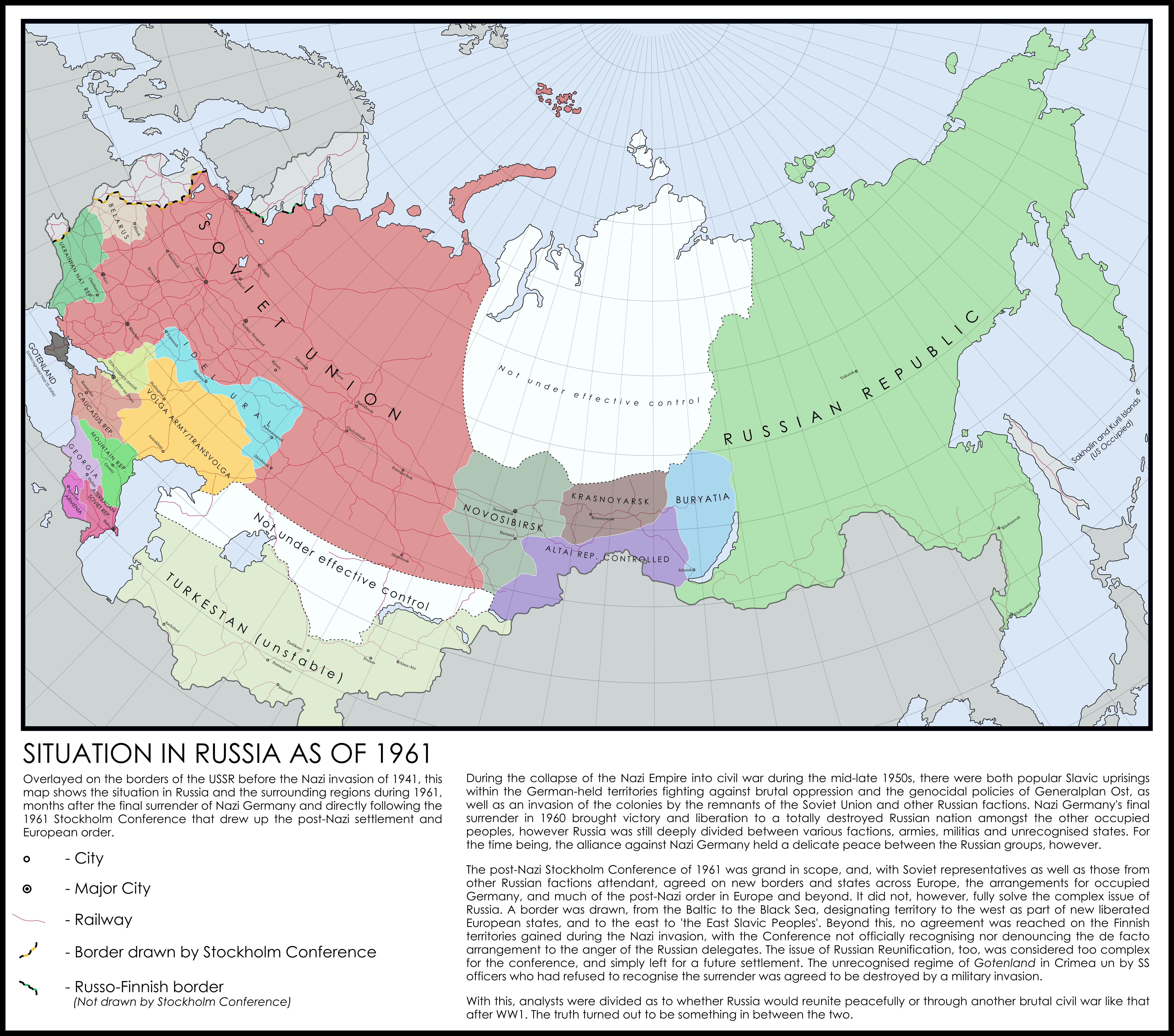 1961 Map Of Europe Thousand Week Reich Russian Reunification Part 1 (1961) imaginarymaps
