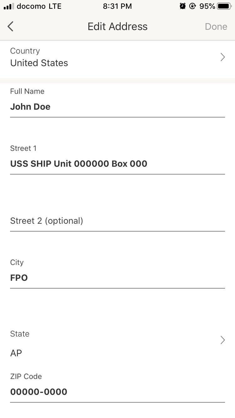 Is this the correct way address format for a ship on eBay? r/navy