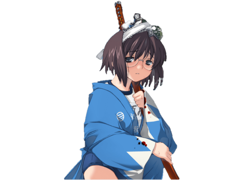 Moe!! A girl wearing glasses and coughing up blood is moe!! [Sengoku