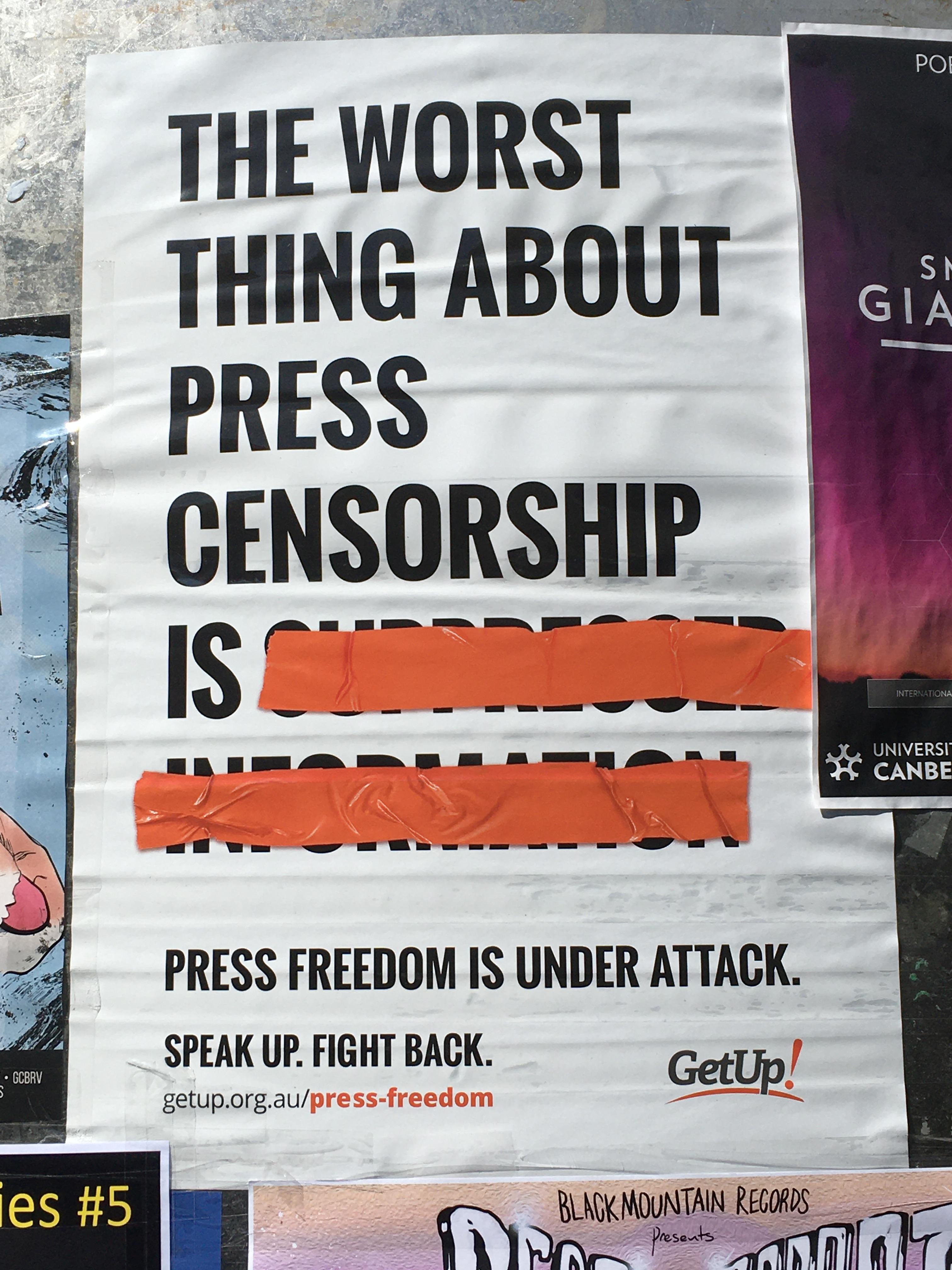 A poster advertising for a petition against Press Censorship r/DesignPorn