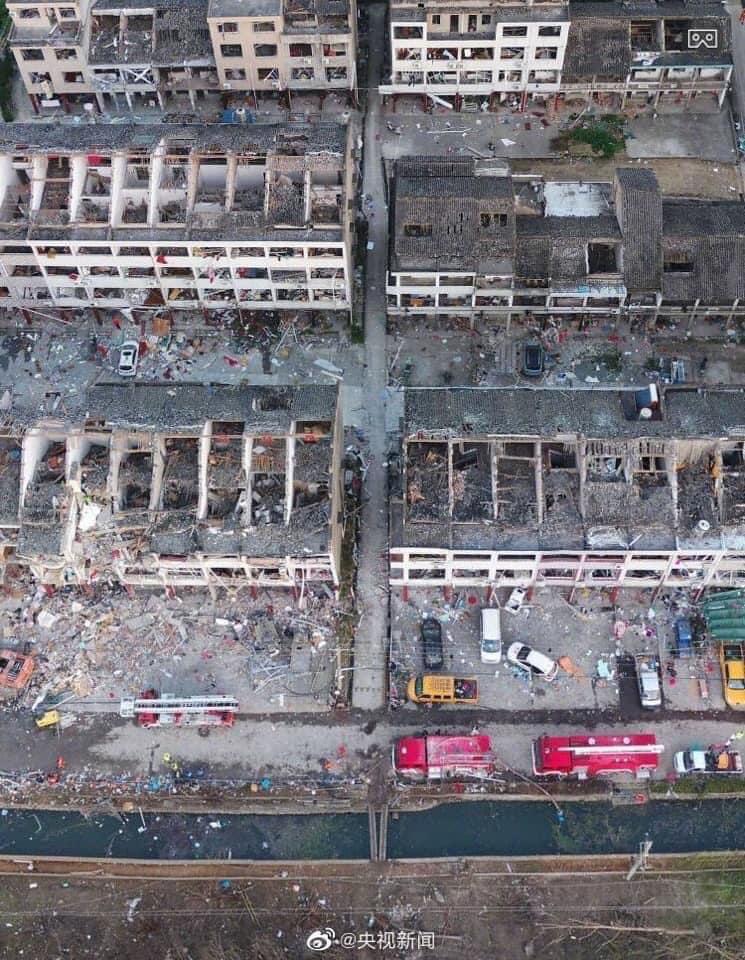 Aftermath of fuel tank explosion in China on 14/6. 19 deaths and over 100 injuries are reported