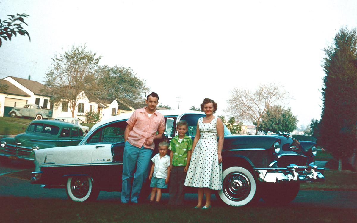 Me and my brother and folks in Bellflower, California, 1954 r