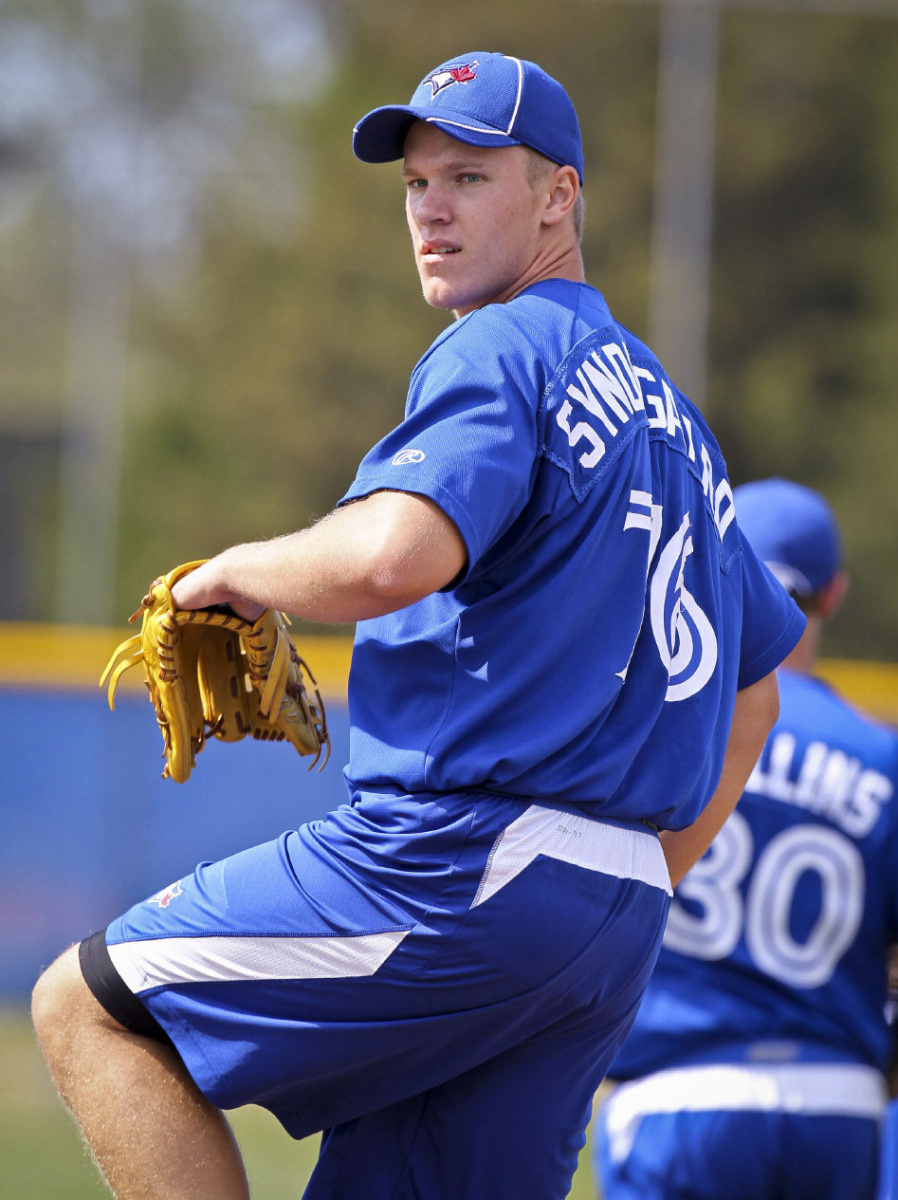 Noah Syndergaard as a prospect in the Blue Jays farm system before