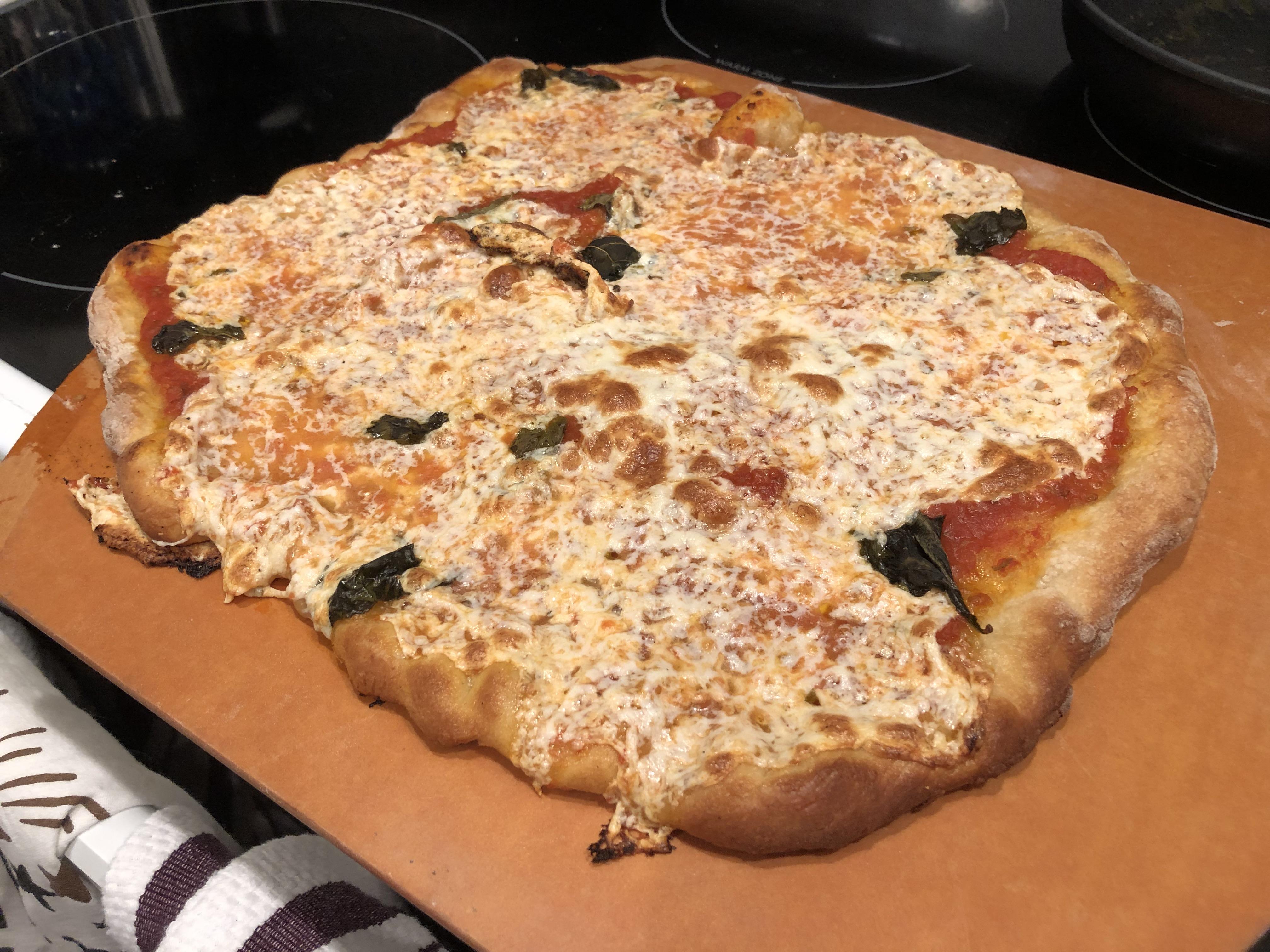 New York style pizza—homemade dough and sauce. So amazing! r/seriouseats