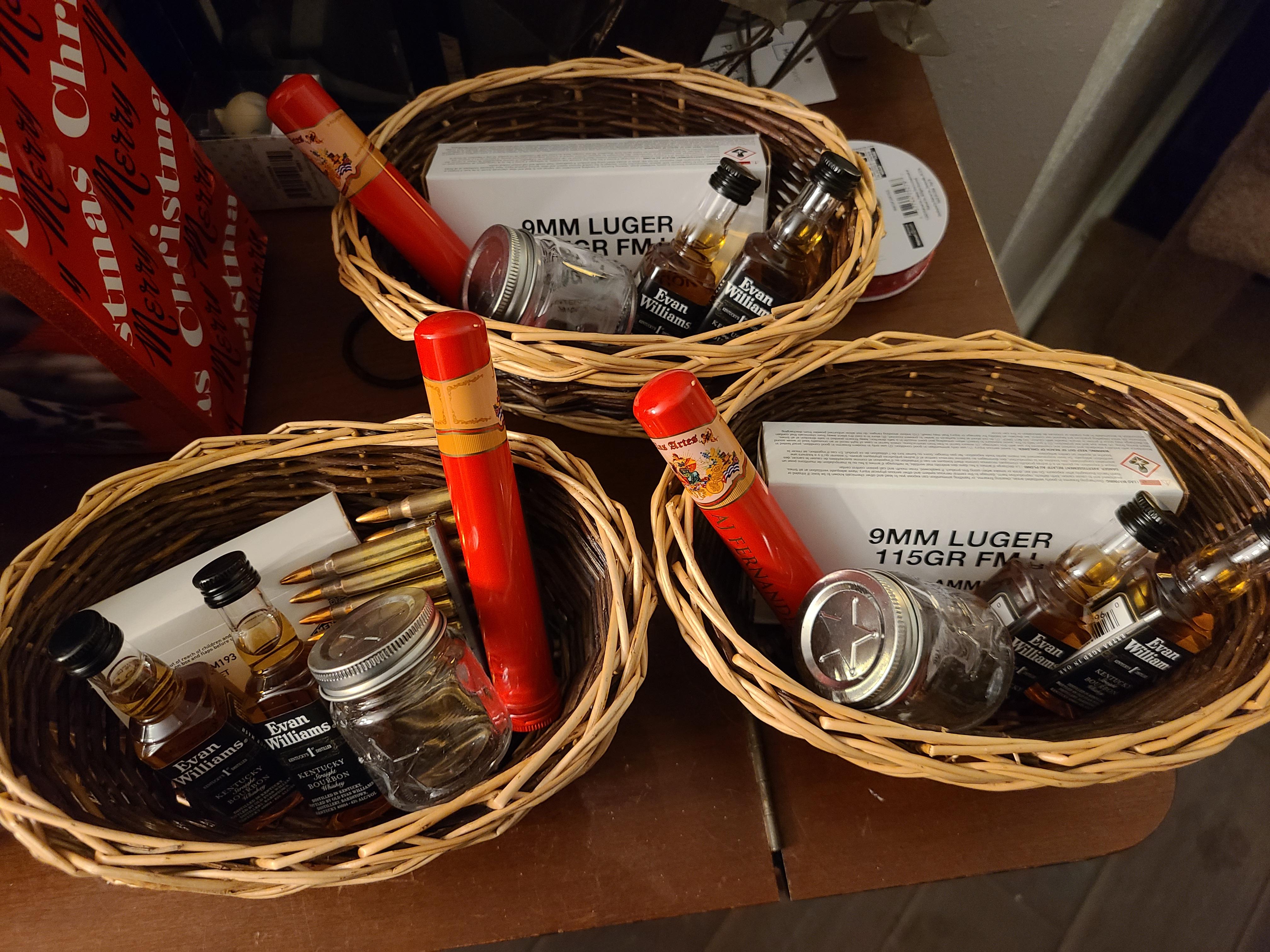 I made some ATF themed gift baskets for some of my gun loving coworkers r/guns