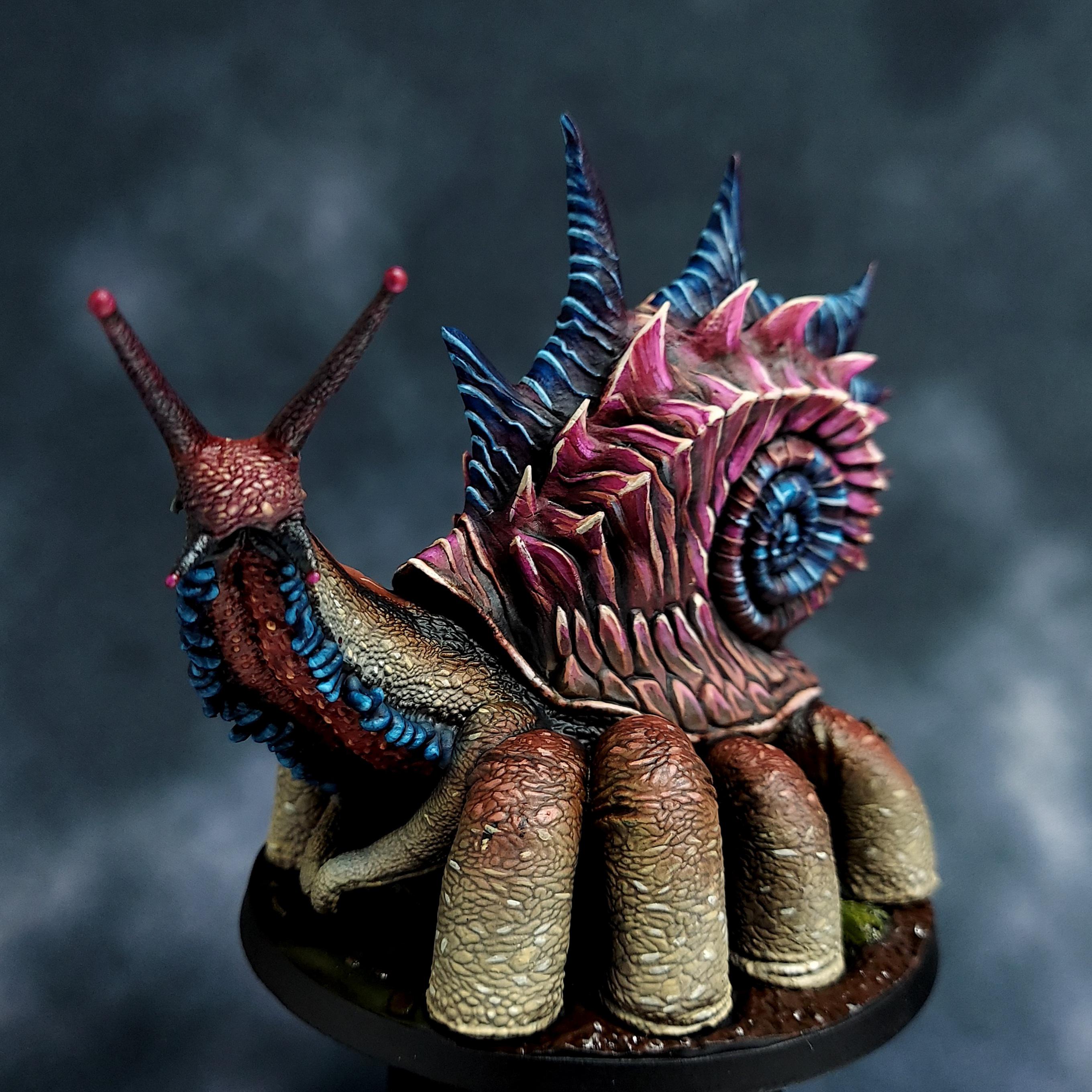 [OC] [Art] A unique, homebrewed snail monster, 3D printed and painted