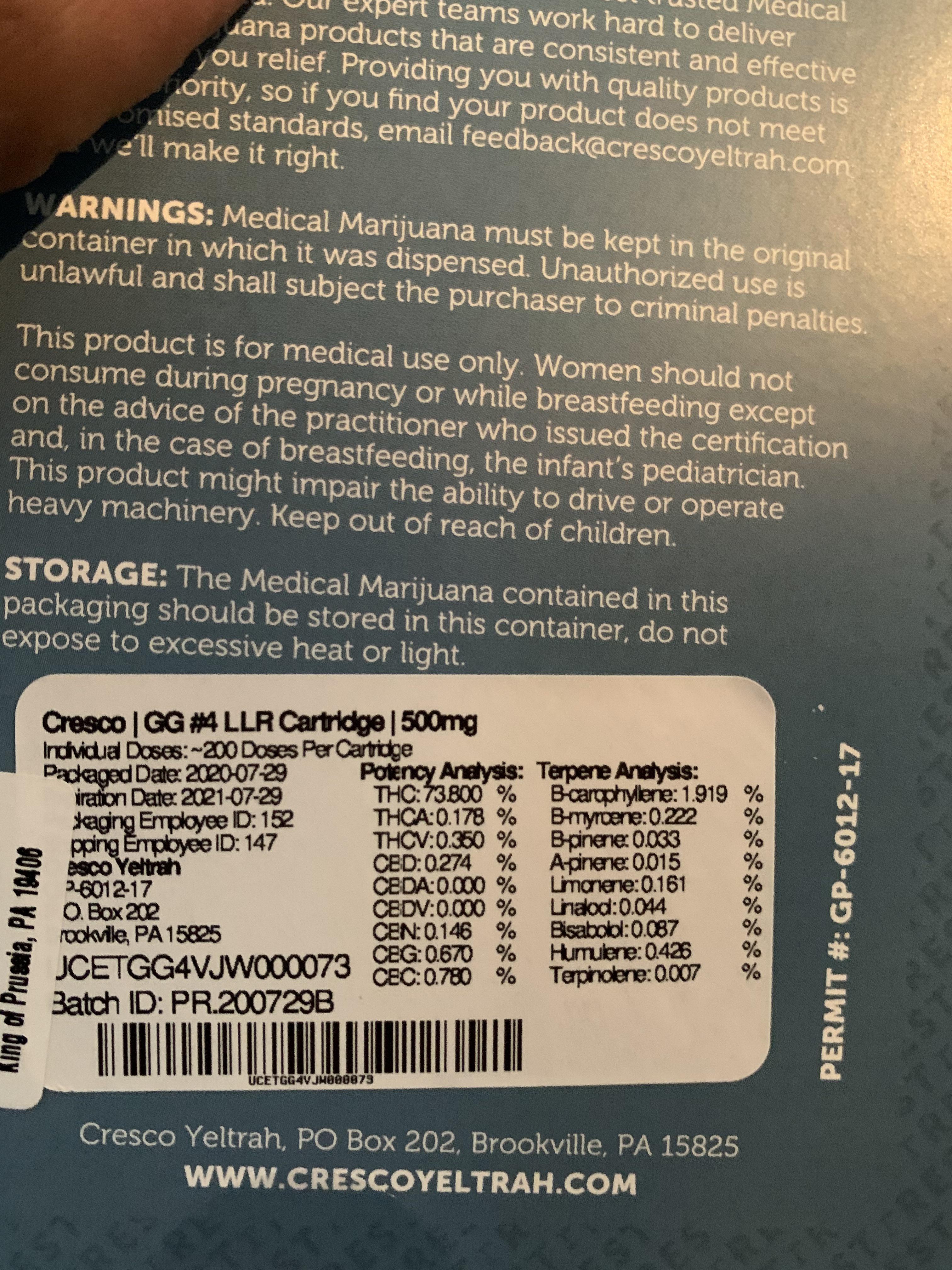Today’s Pick Up Pt.2! 🔥Cresco’s GG4 LLR🔥The definition of the standard