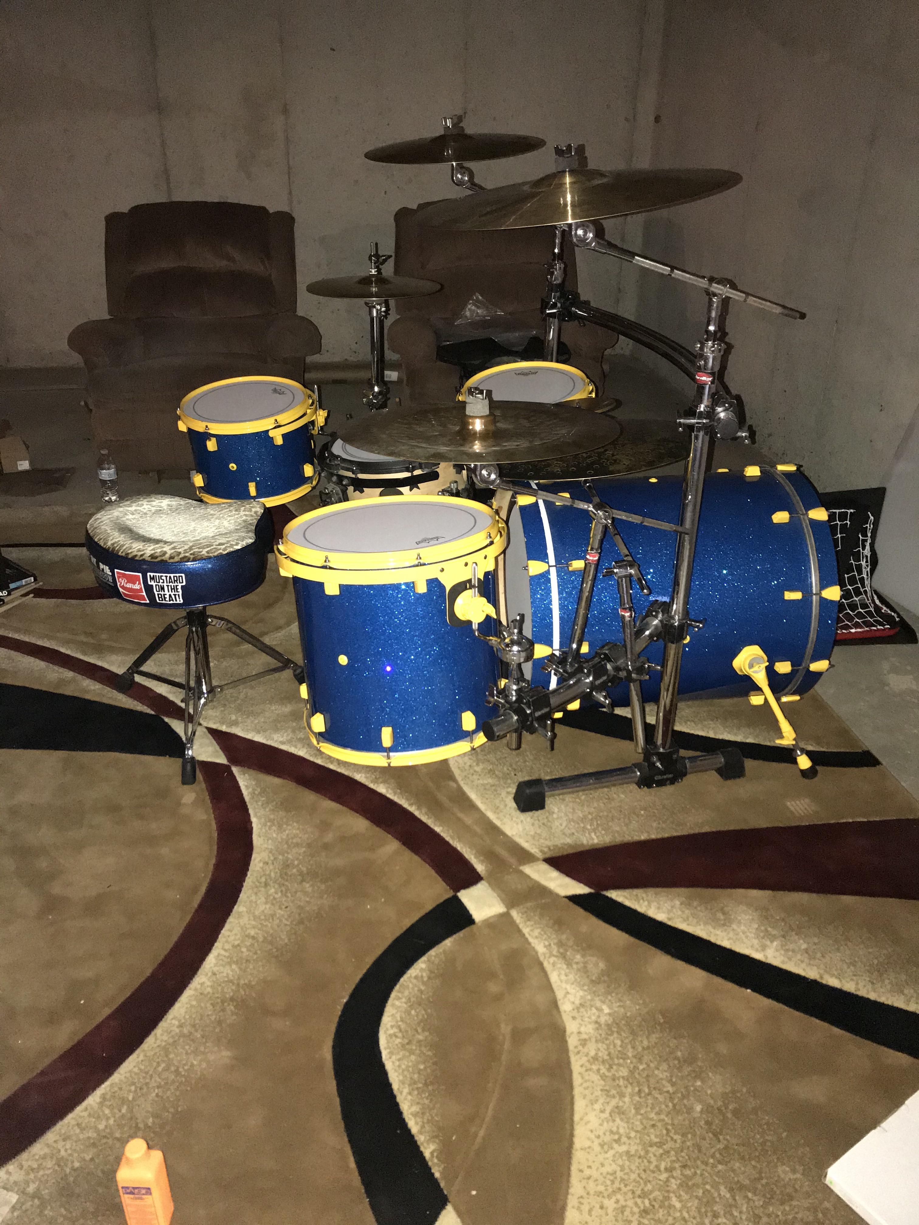 I set up my drum kit for the first time in ten years. Replaced all