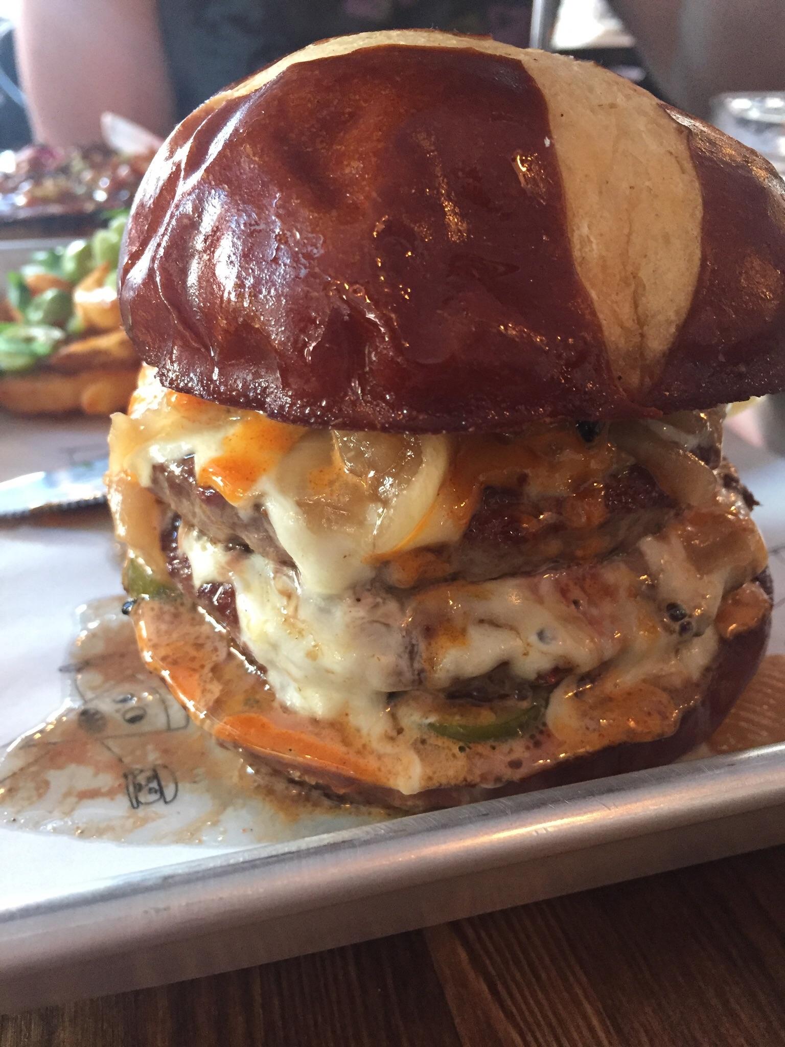 The Emmy burger from Emily NYC, dry aged beef, American cheese