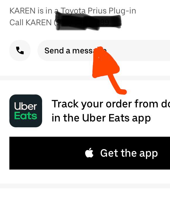 My Uber eats driver fits the details to perfectly… karen
