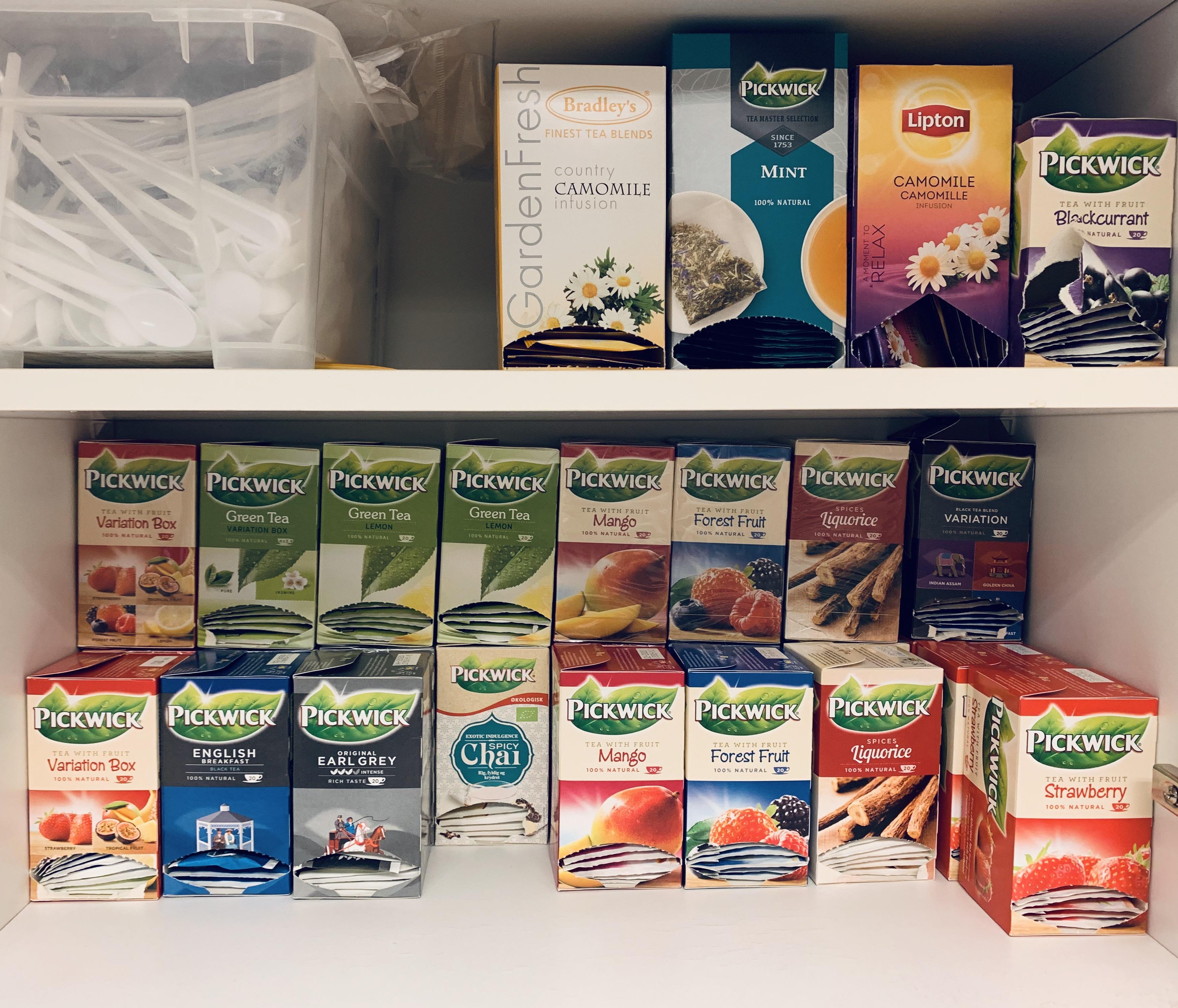 The tea selection at my office, basic but good. r/tea