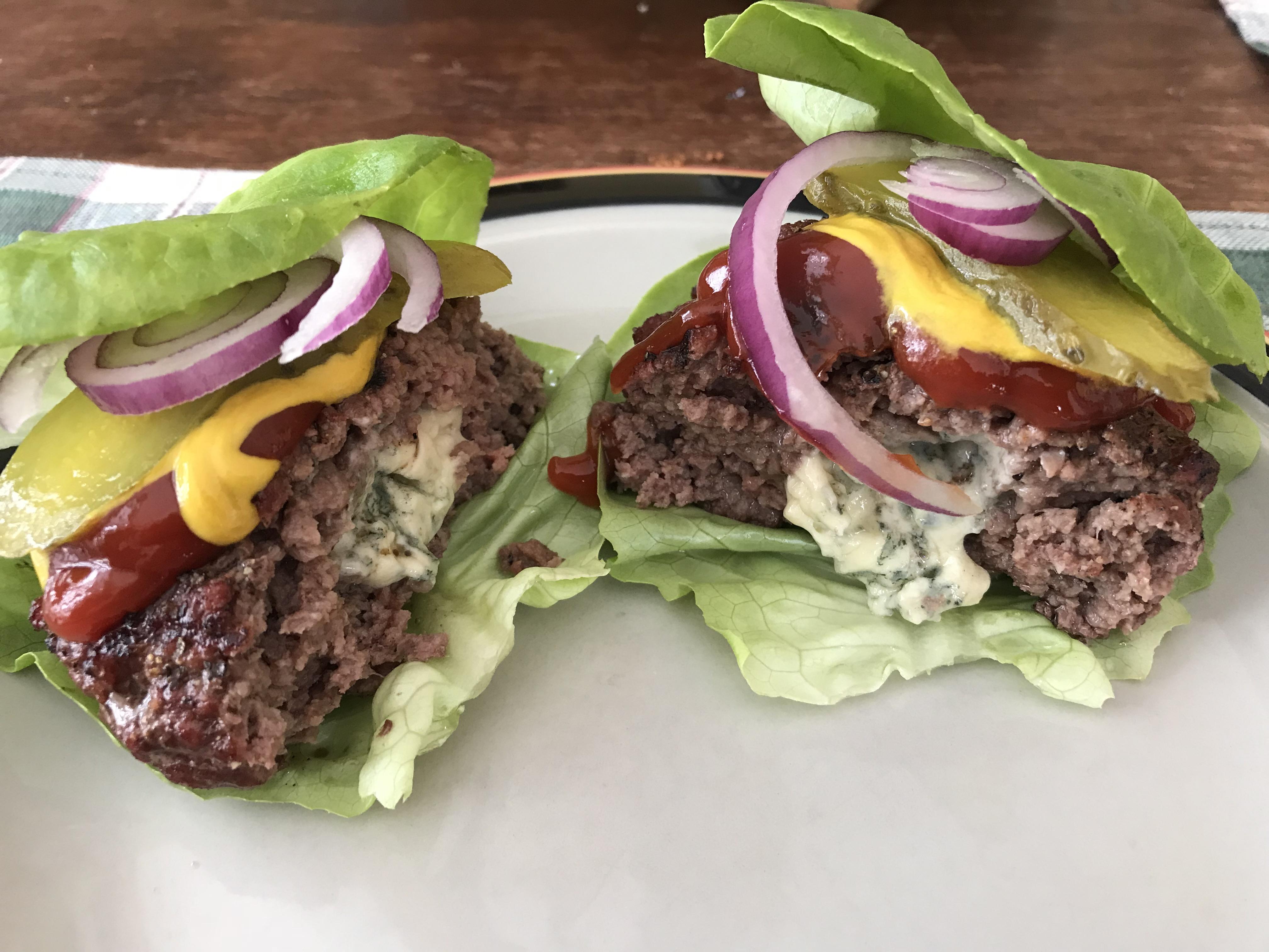 Blue Cheese Stuffed Keto Burgers [OC] r/ketorecipes