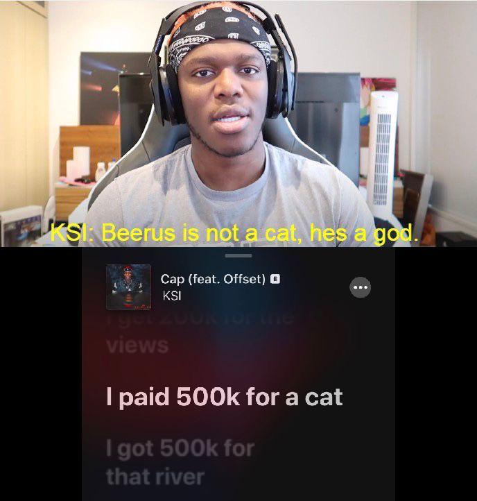 Line about his Beerus Chain in Cap... explain r/ksi