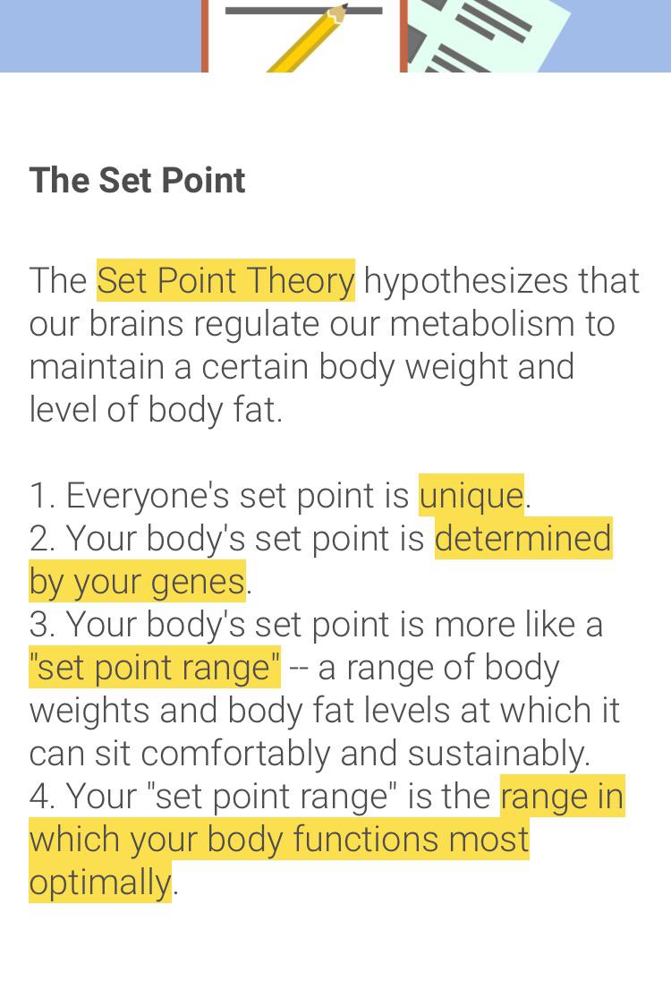 Set point theory has infiltrated my “science based” weight loss app
