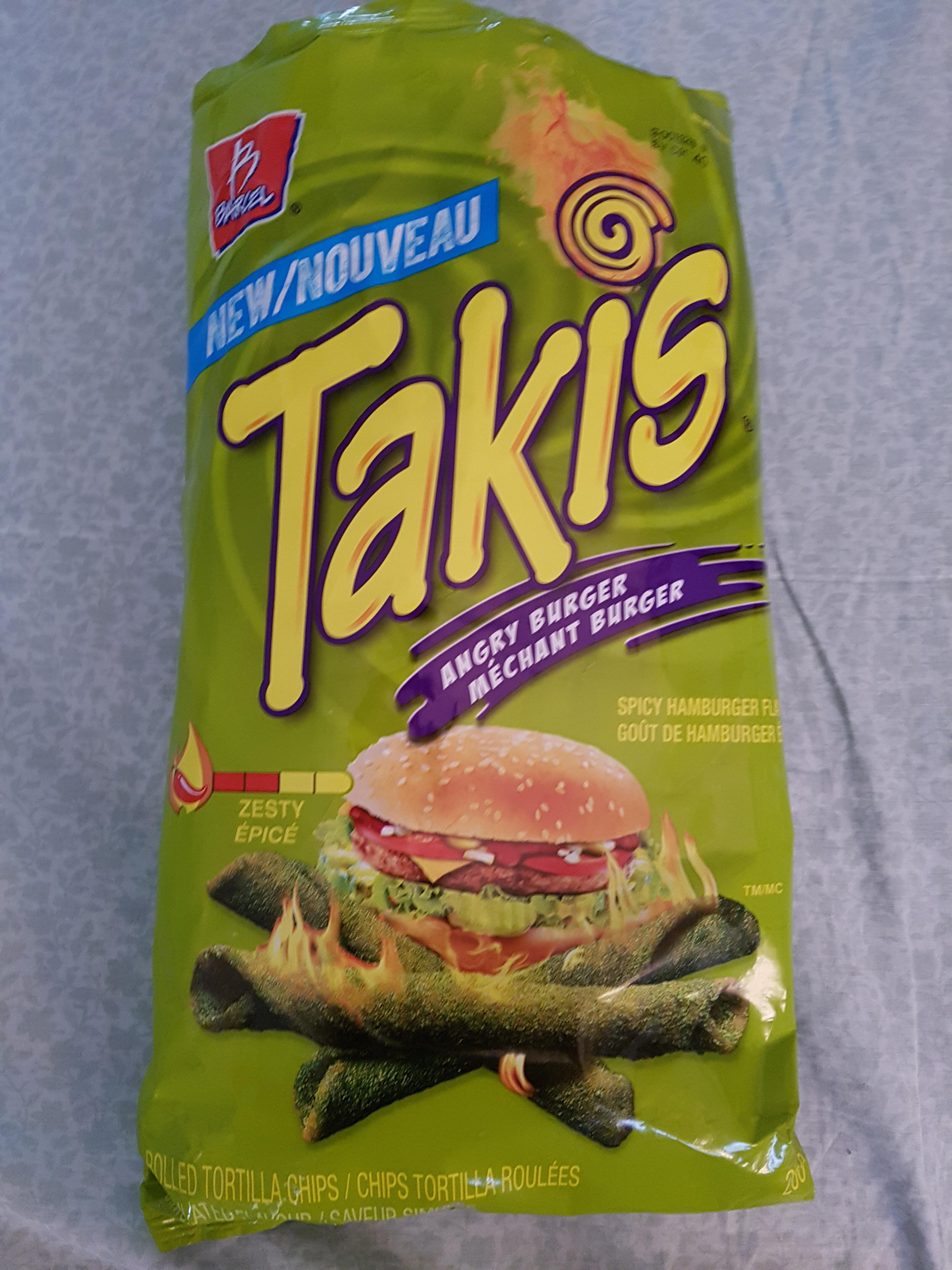 Angry Burger flavored Takis from Canada (yes, they actually taste like