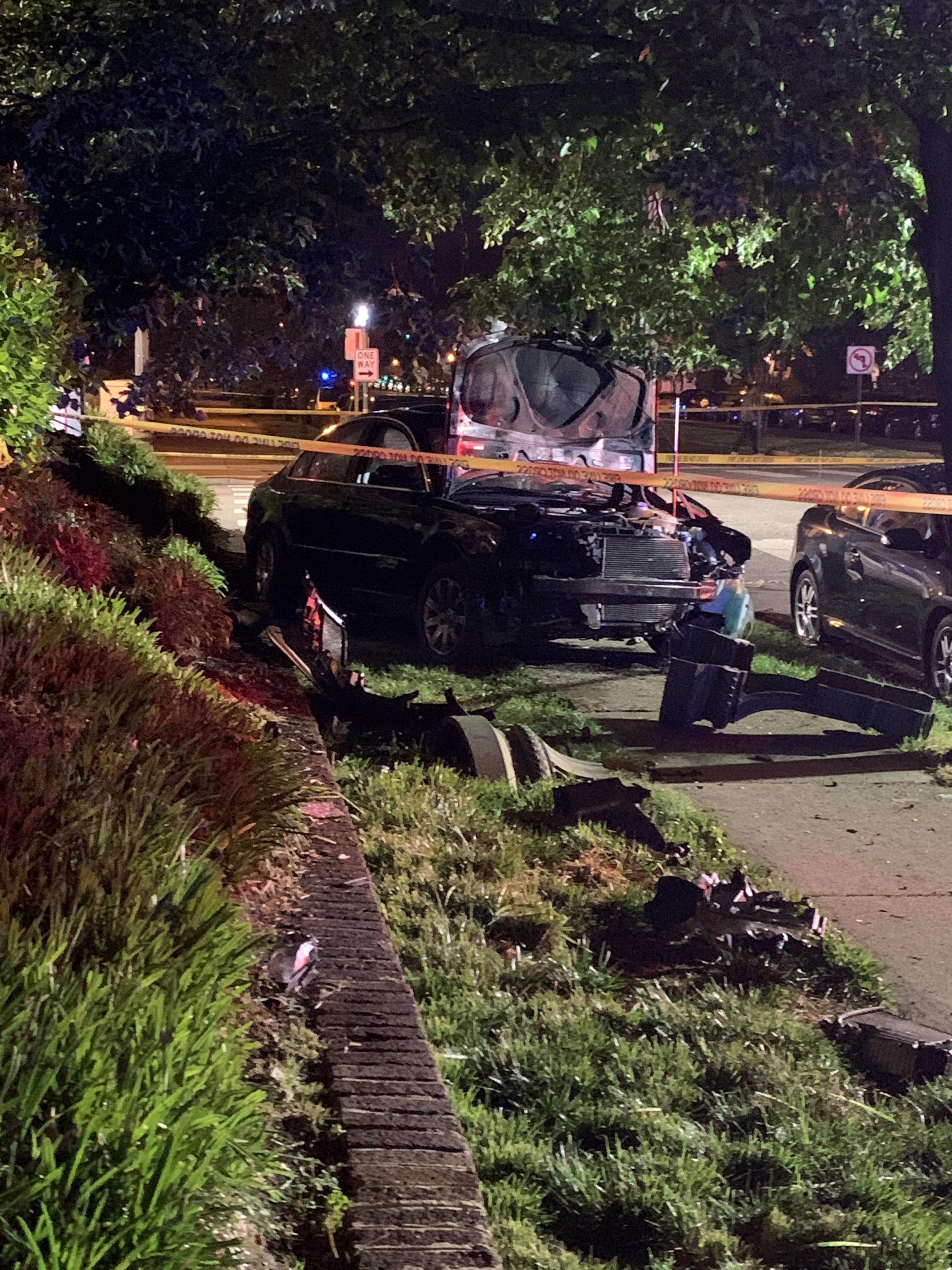 Car accident shut down Arthur Ashe and Cary in its entirety last night