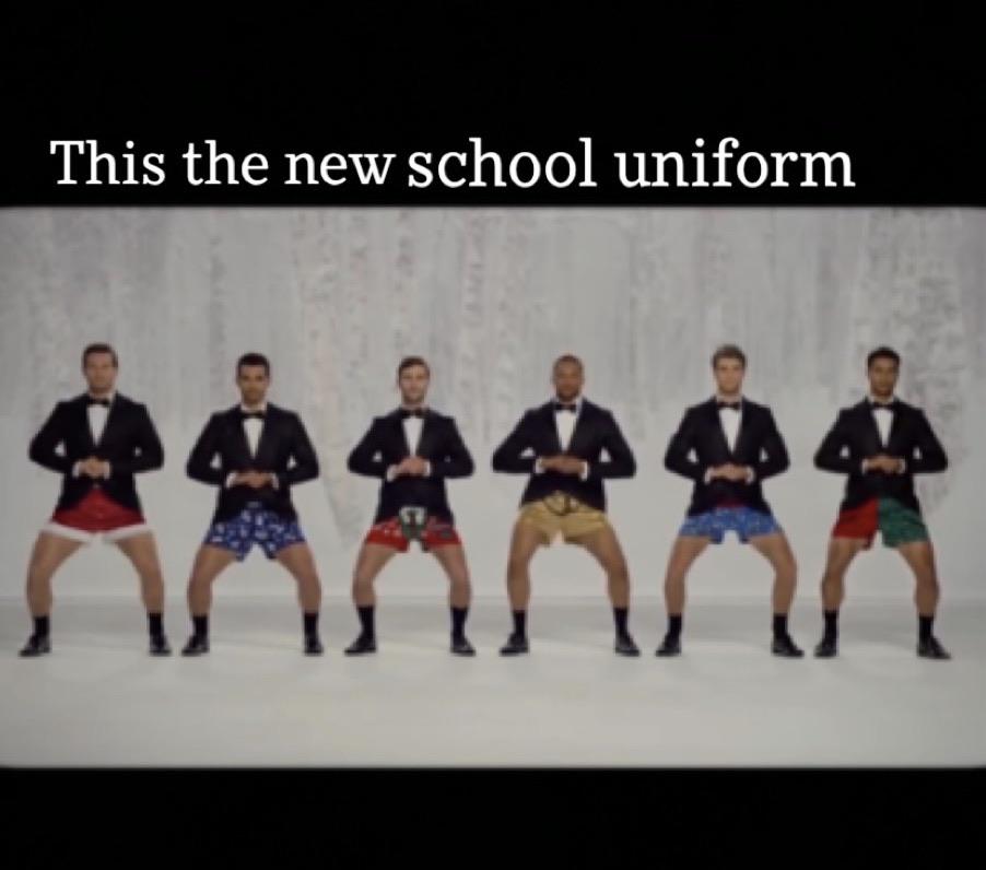 “Mandatory school uniform rules now in place”Any highschool principal