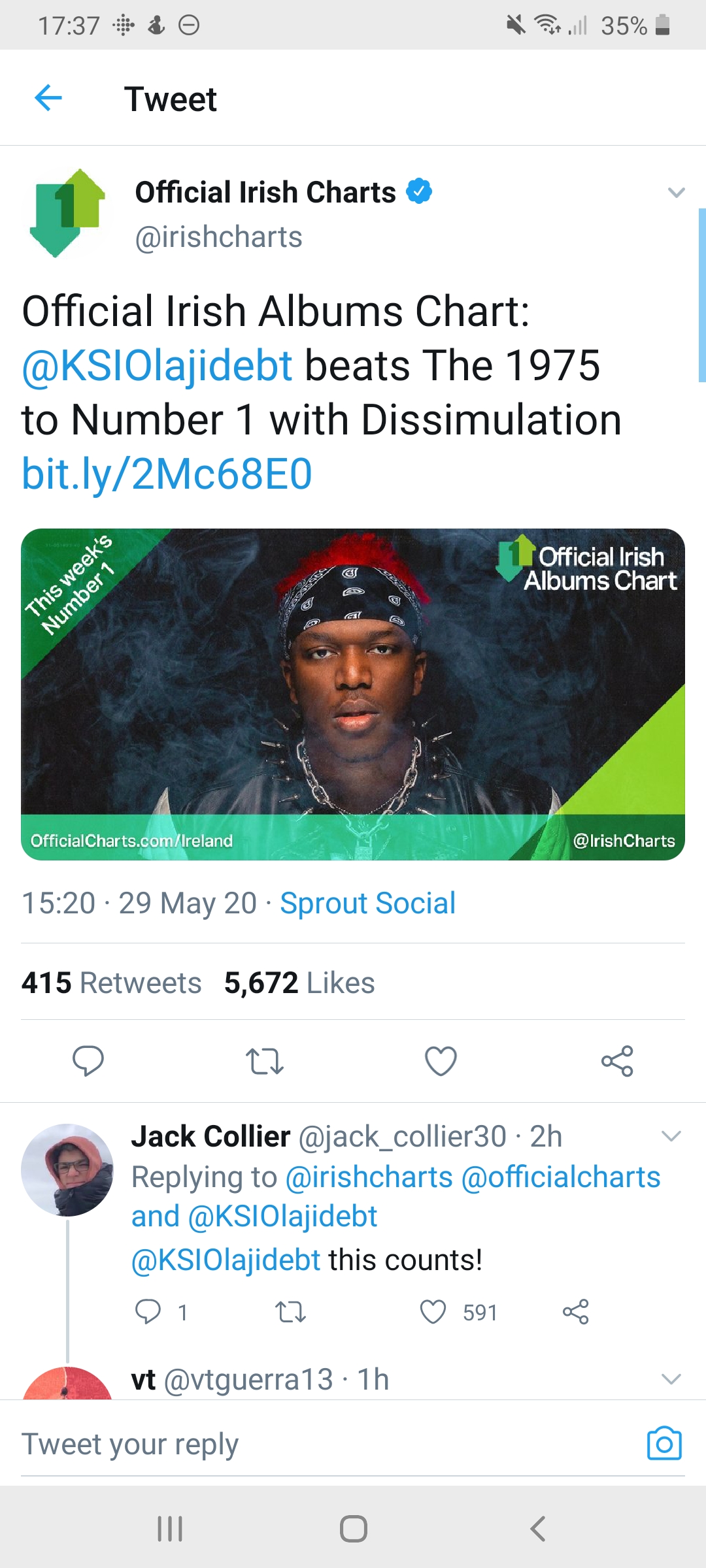 He didn't specify which official charts r/ksi