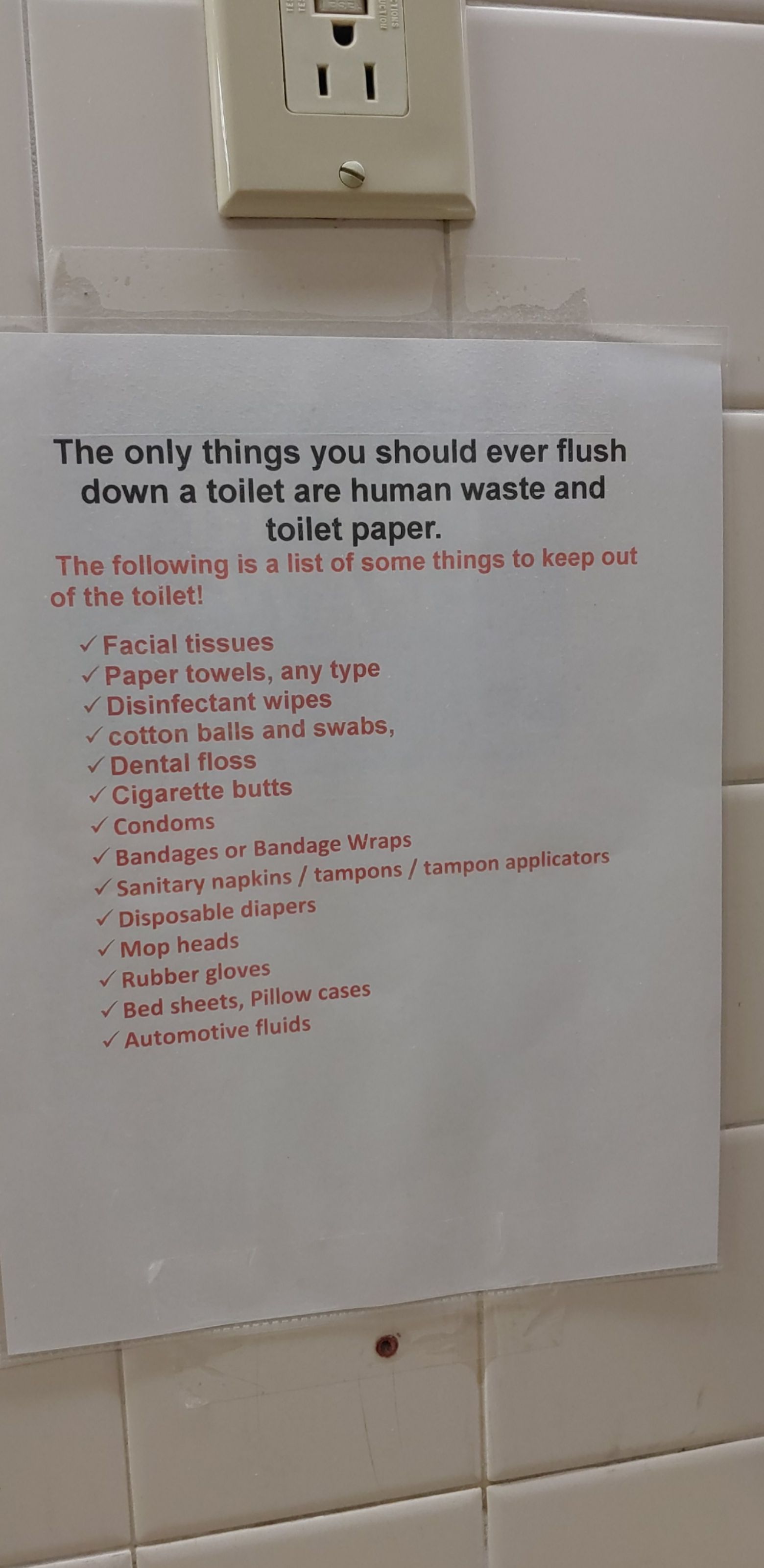 Who is flushing bed sheets down the toilet? r/signs