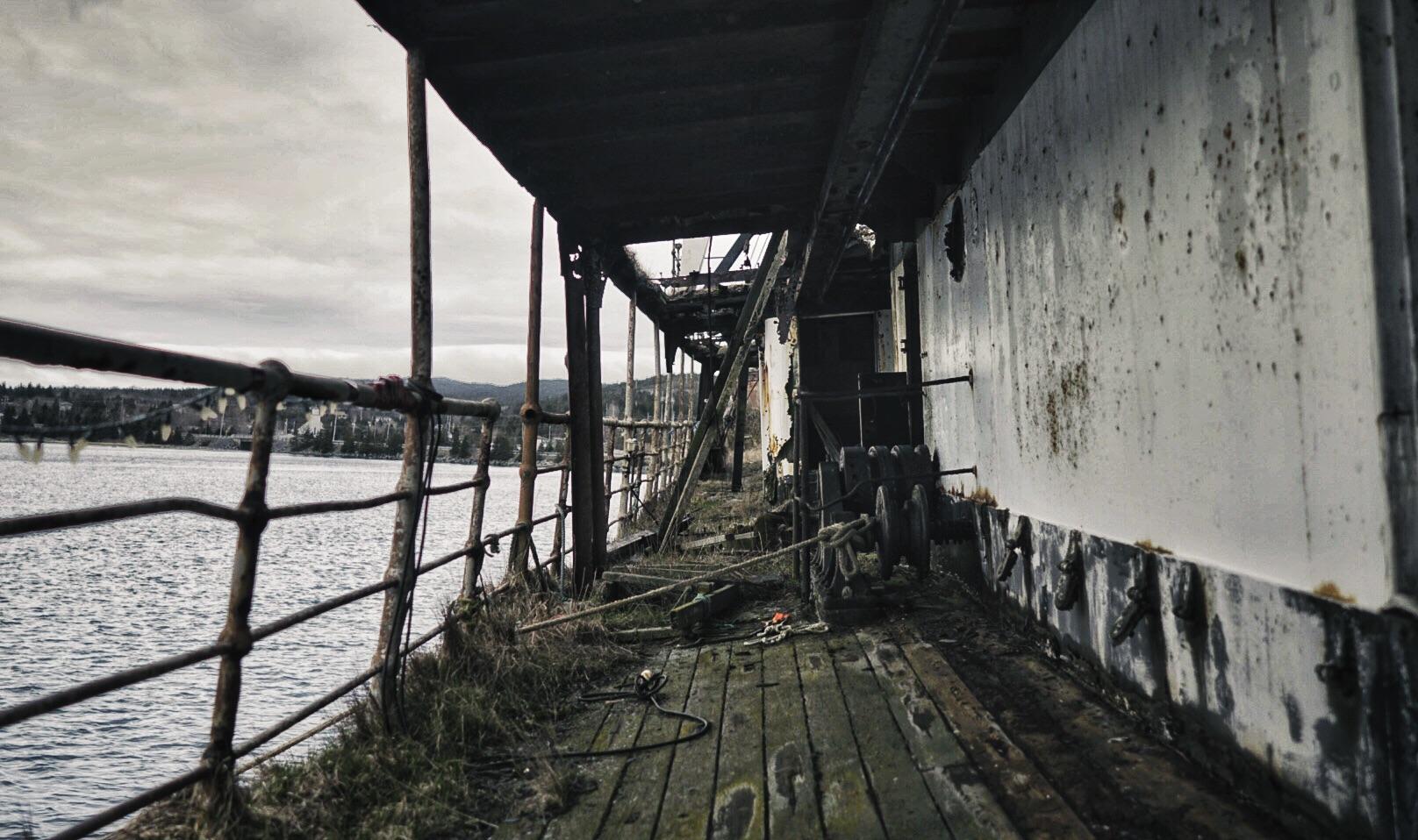 Ghost ship S.S. Kyle of Harbour Grace, NL, grounded in 1967. Shot with