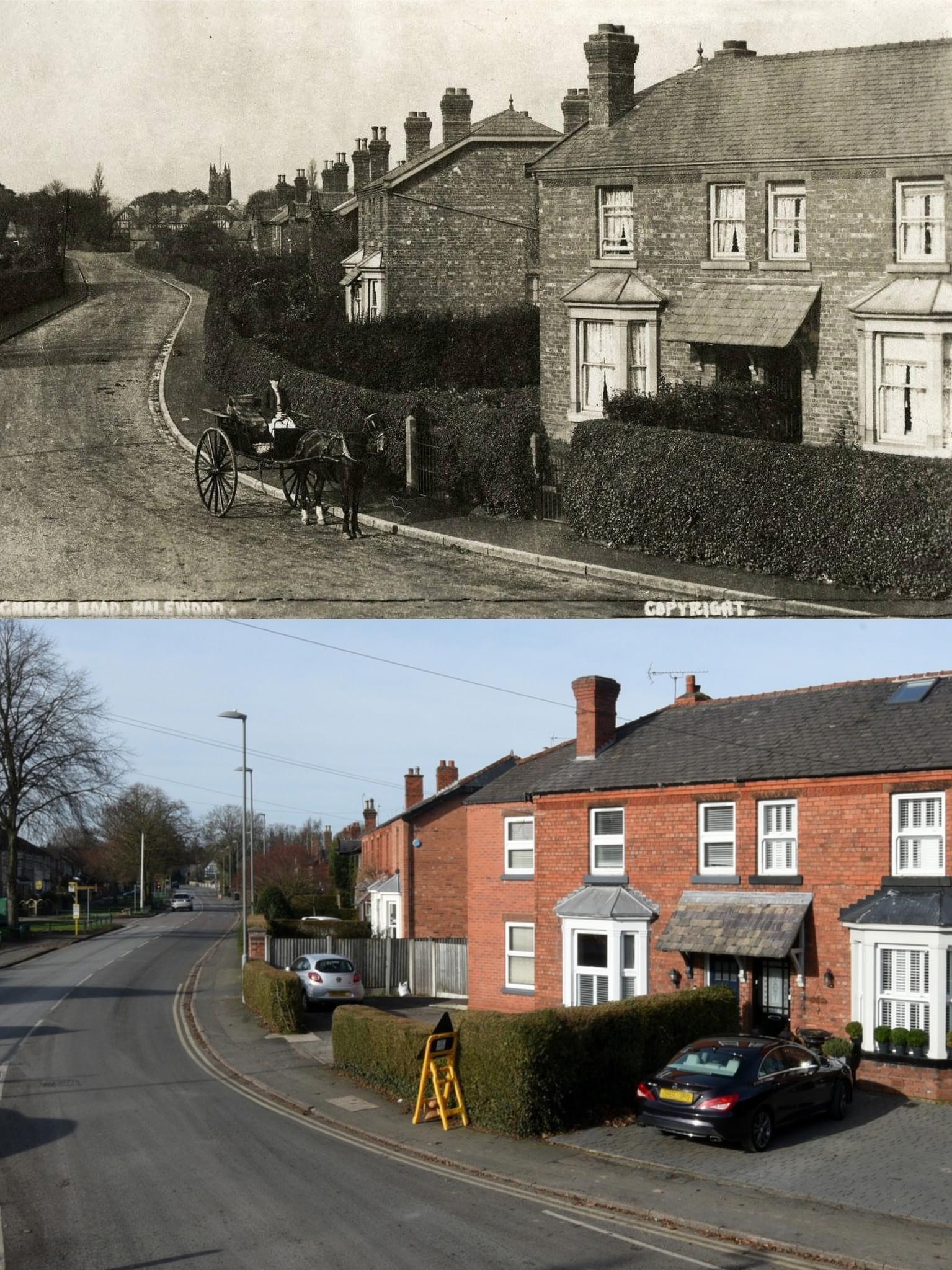Church Road, Halewood, Liverpool 1900s vs 2023 r/OldPhotosInRealLife
