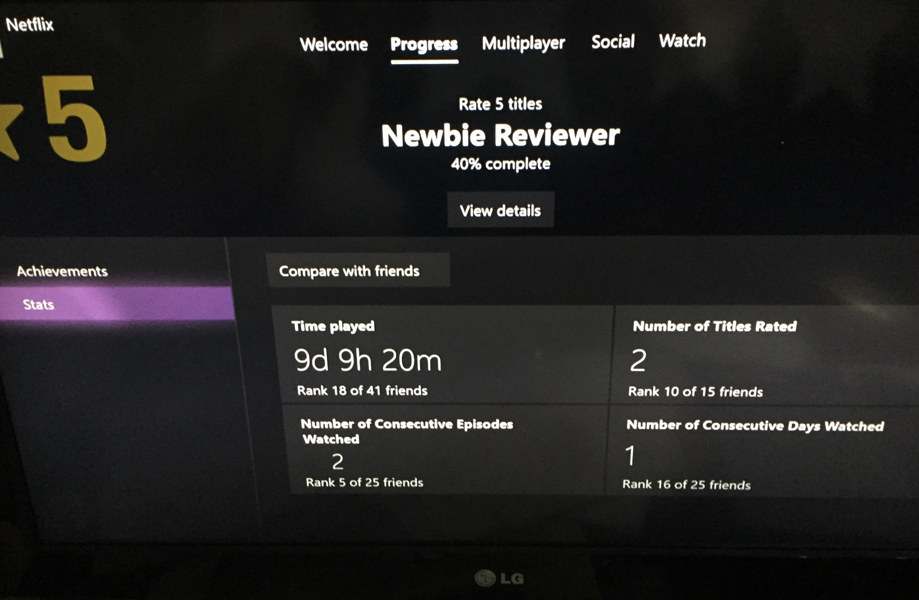 You can find out how much time you’ve spent on an app like netflix by clicking select (or back