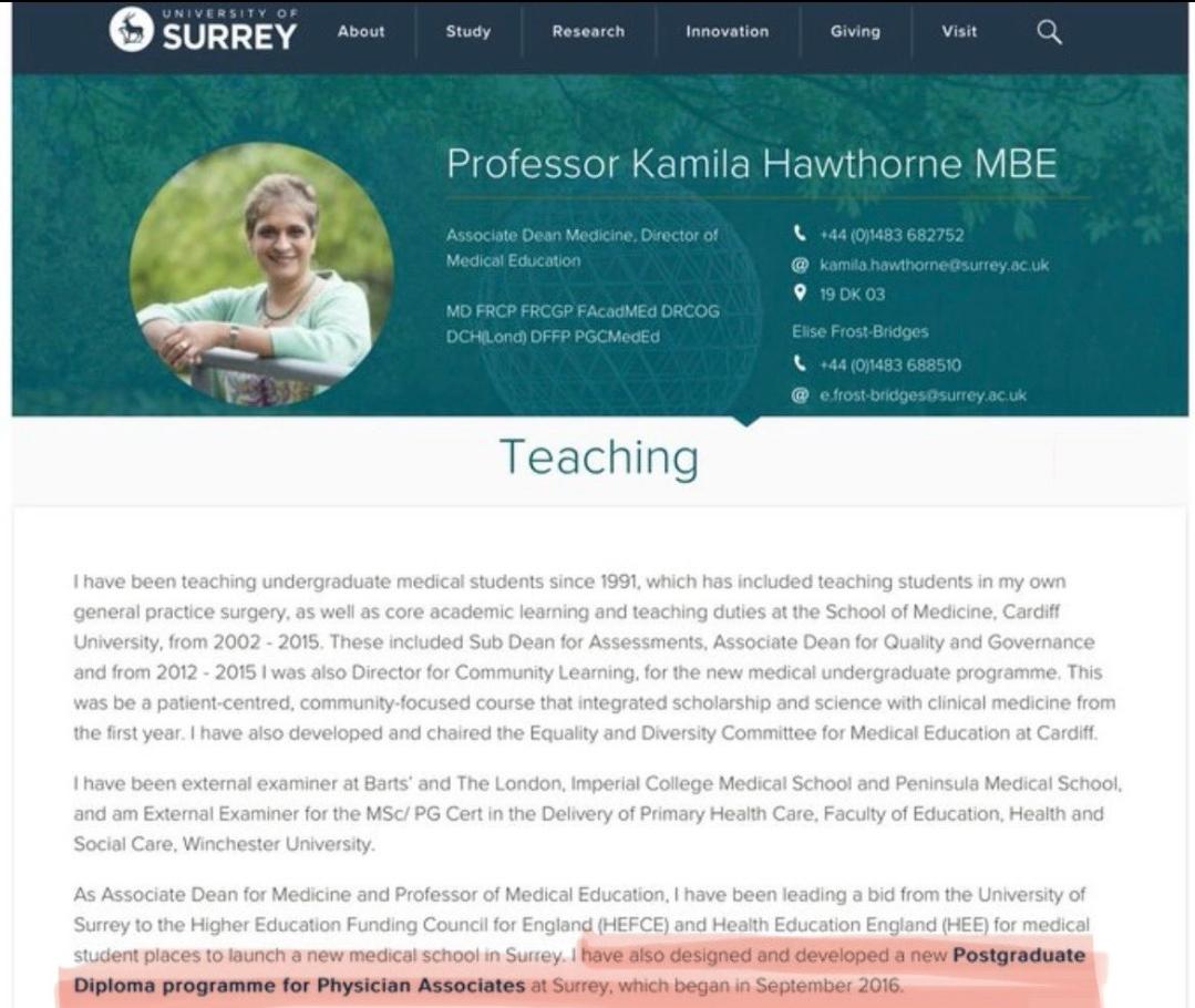 Current RCGP Chair Designed PA Course in 2016 r/doctorsUK