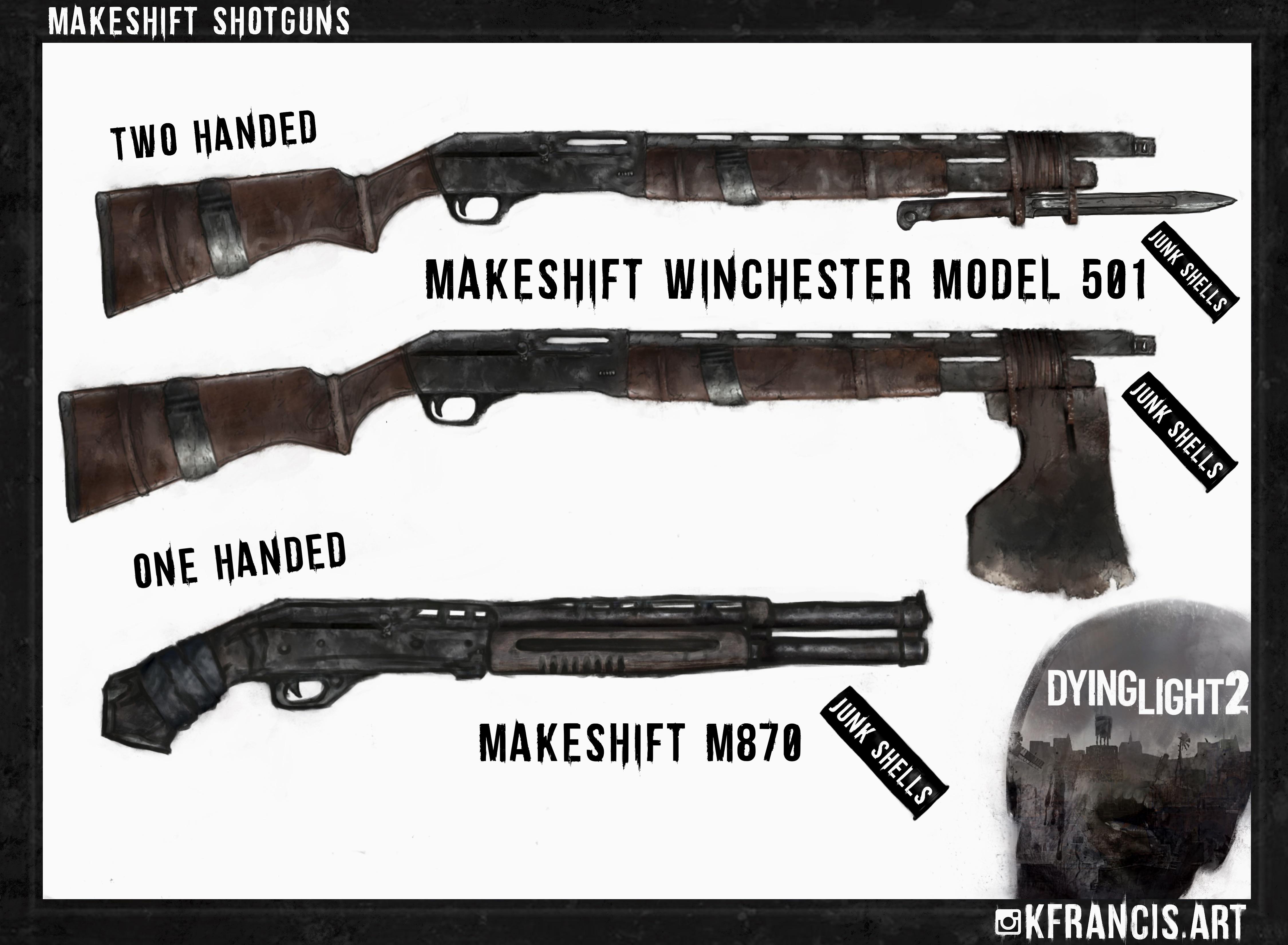 Makeshift shotguns, concept art. r/dyinglight