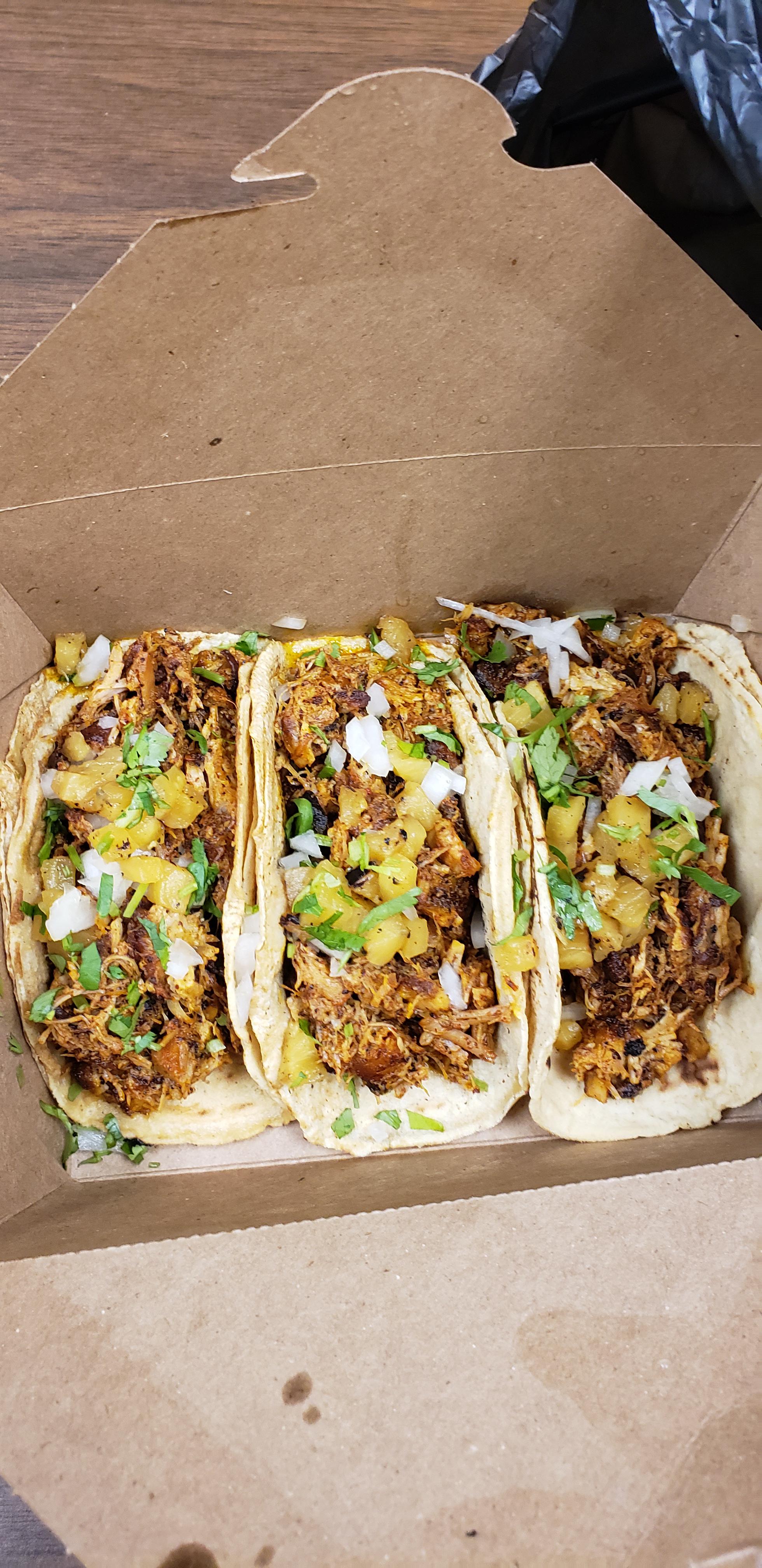 A most delicious trio of tacos al pastor. Tacology 101, Springfield, IL