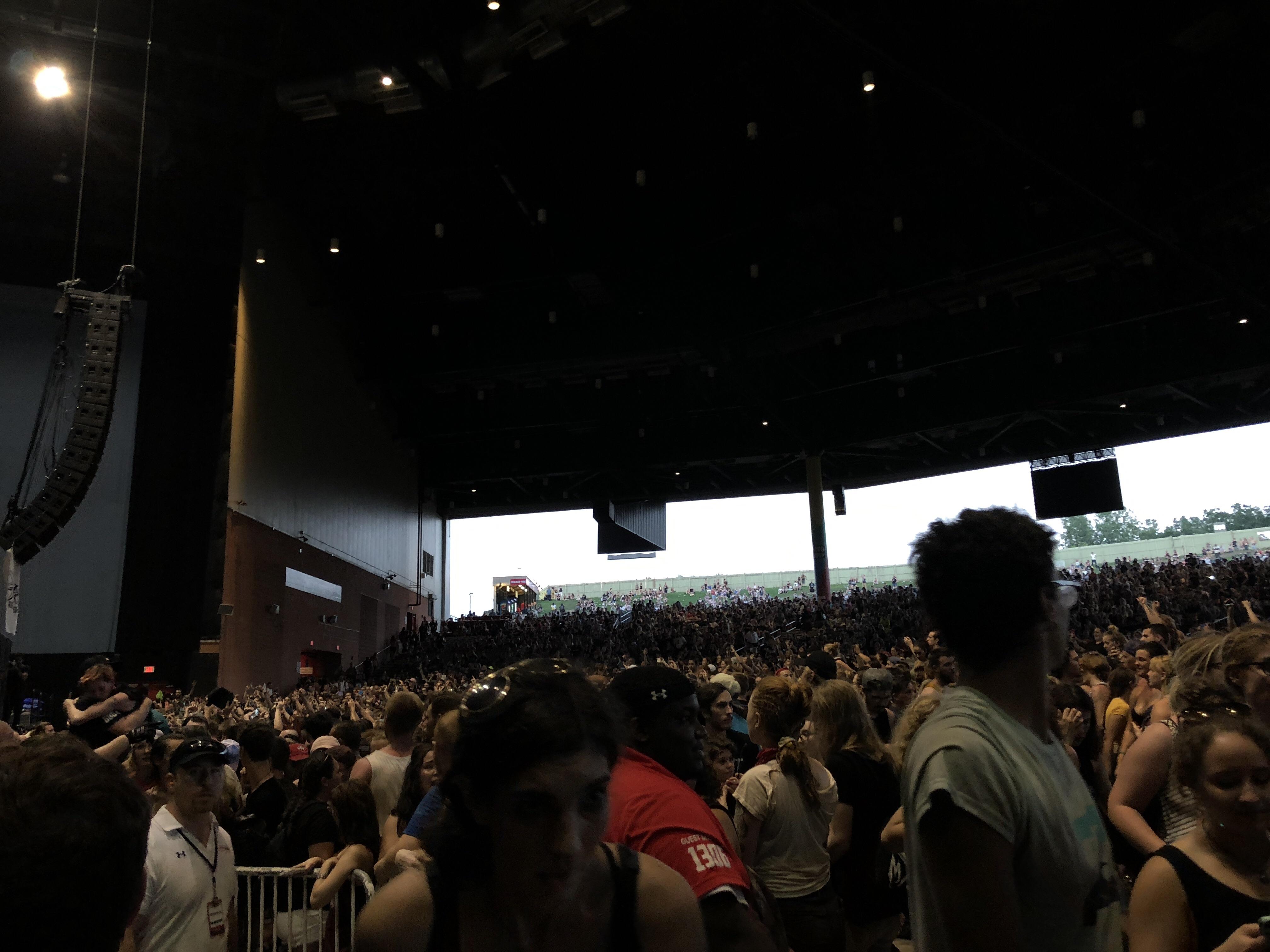 The amphitheater in the XFINITY Centre at the Hartford date, right