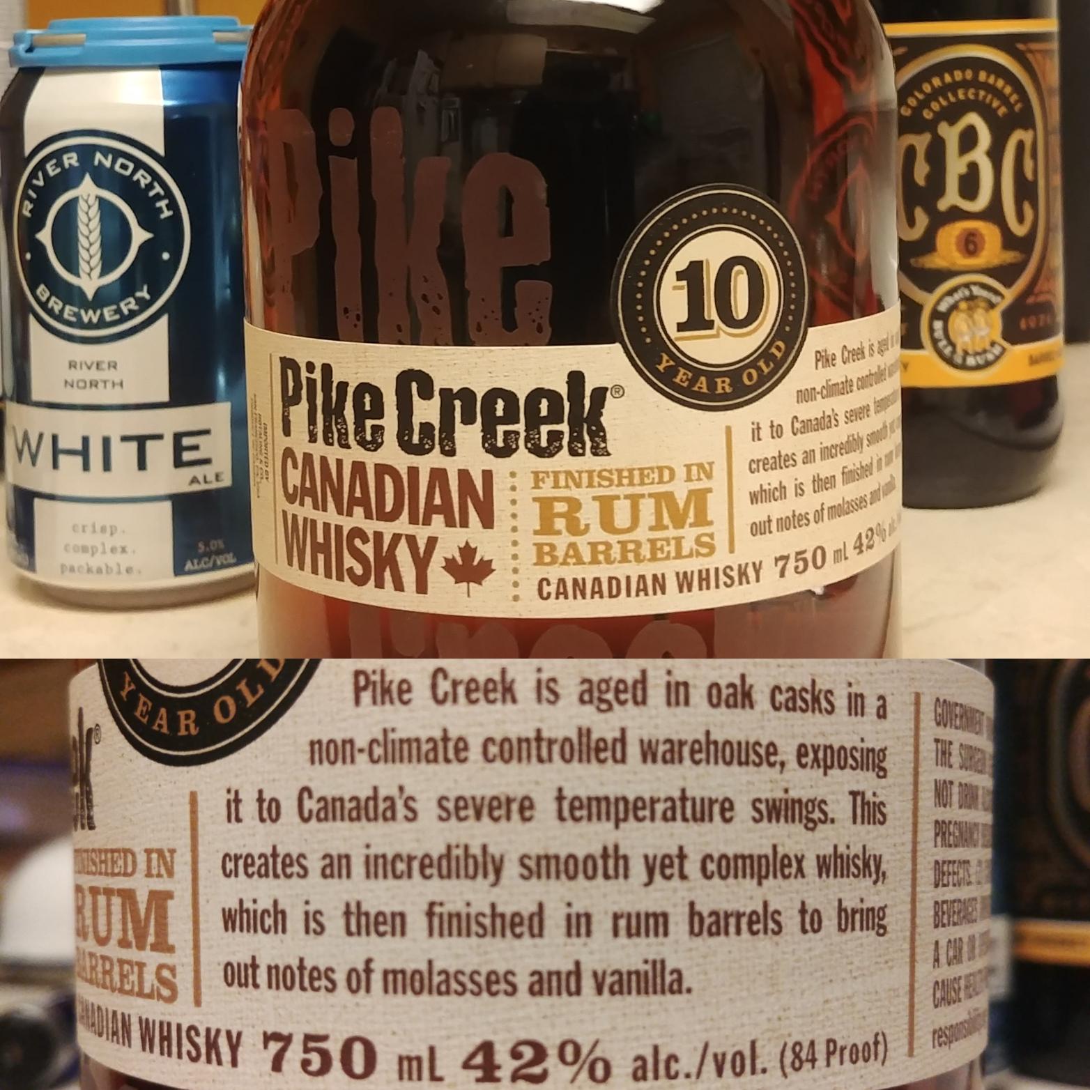 Pike Creek 10yr Canadian, rum barrel finished. Funky banana and toasted marshmallows topped with