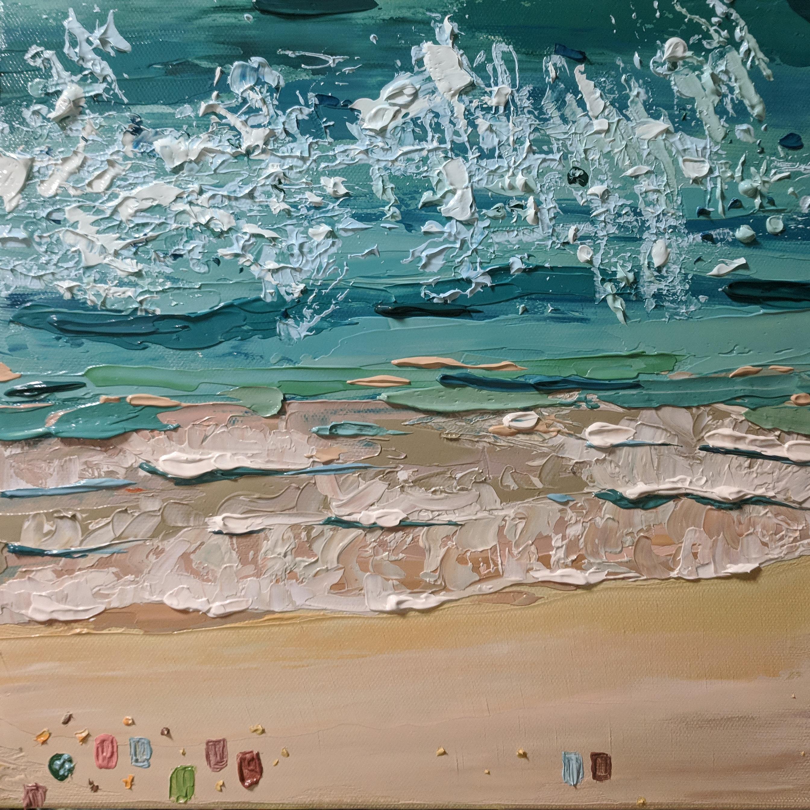 surf, oil on canvas, 12 x 12" r/painting