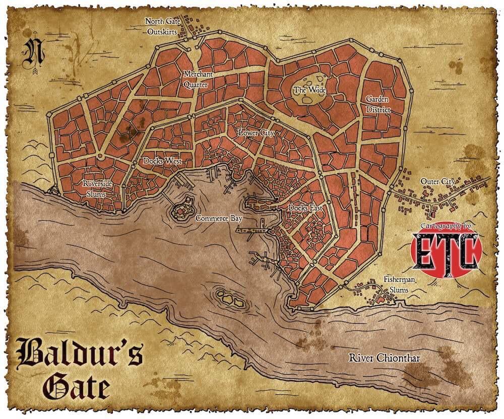 Baldur's Gate map available on DMs Guild dndmaps