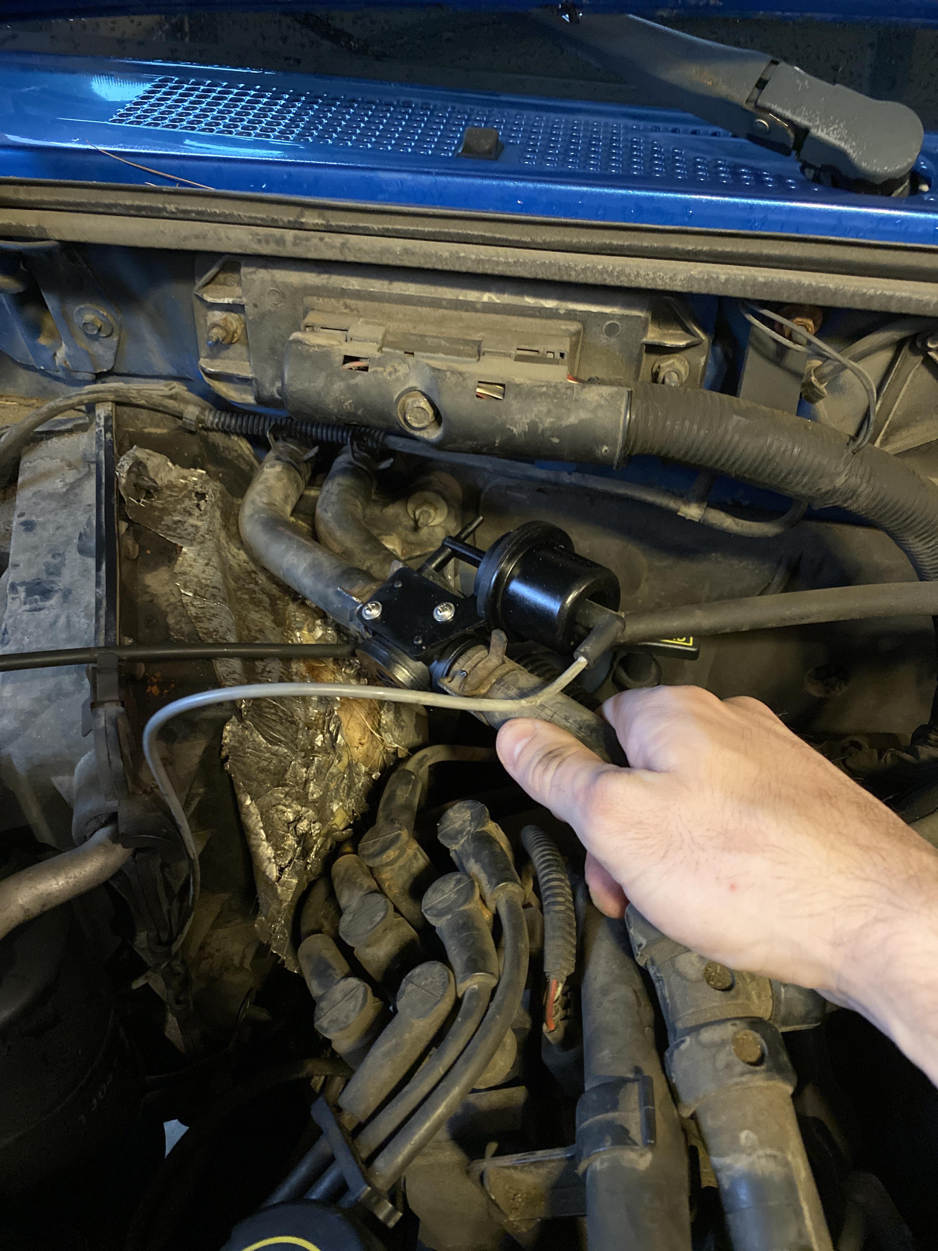 Updated. The hose my hand is on is cold and I believe this is the inlet