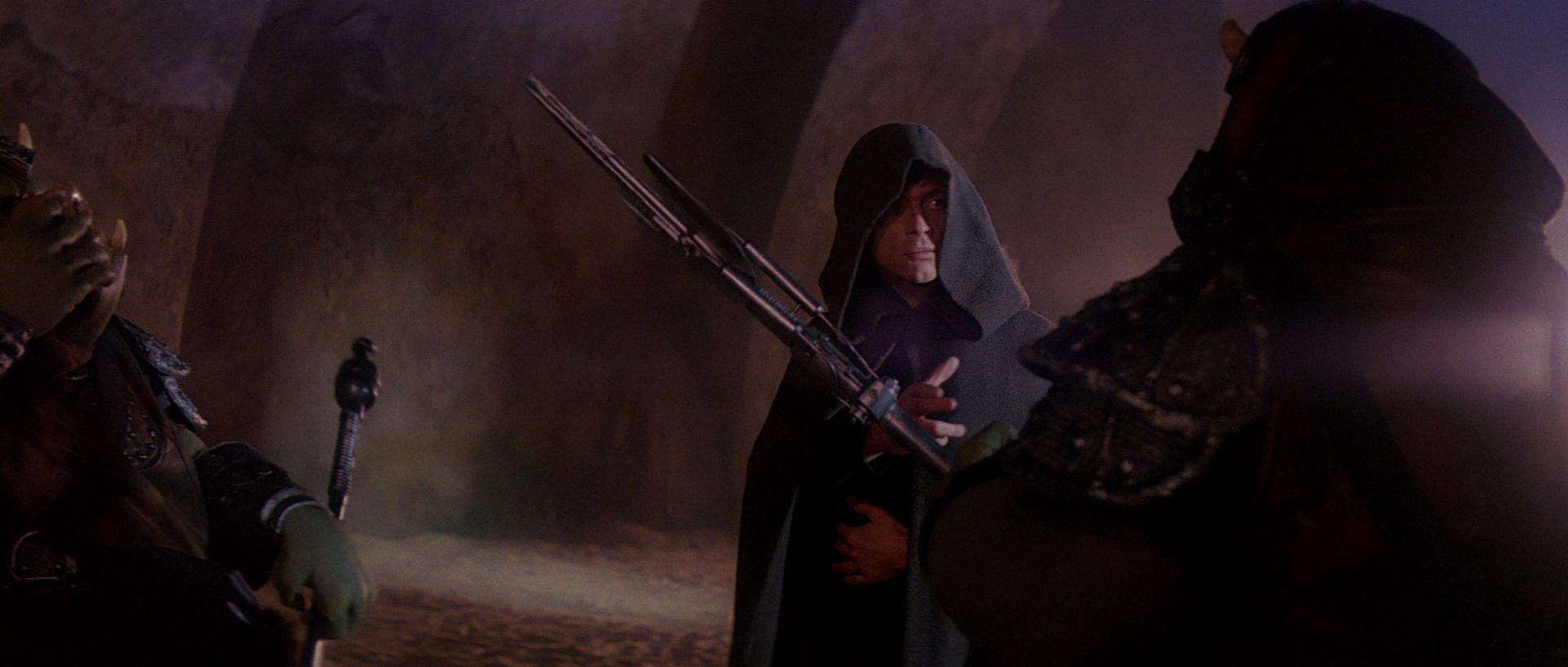 I noticed that Luke force chokes the guard in ROTJ. Was it a force
