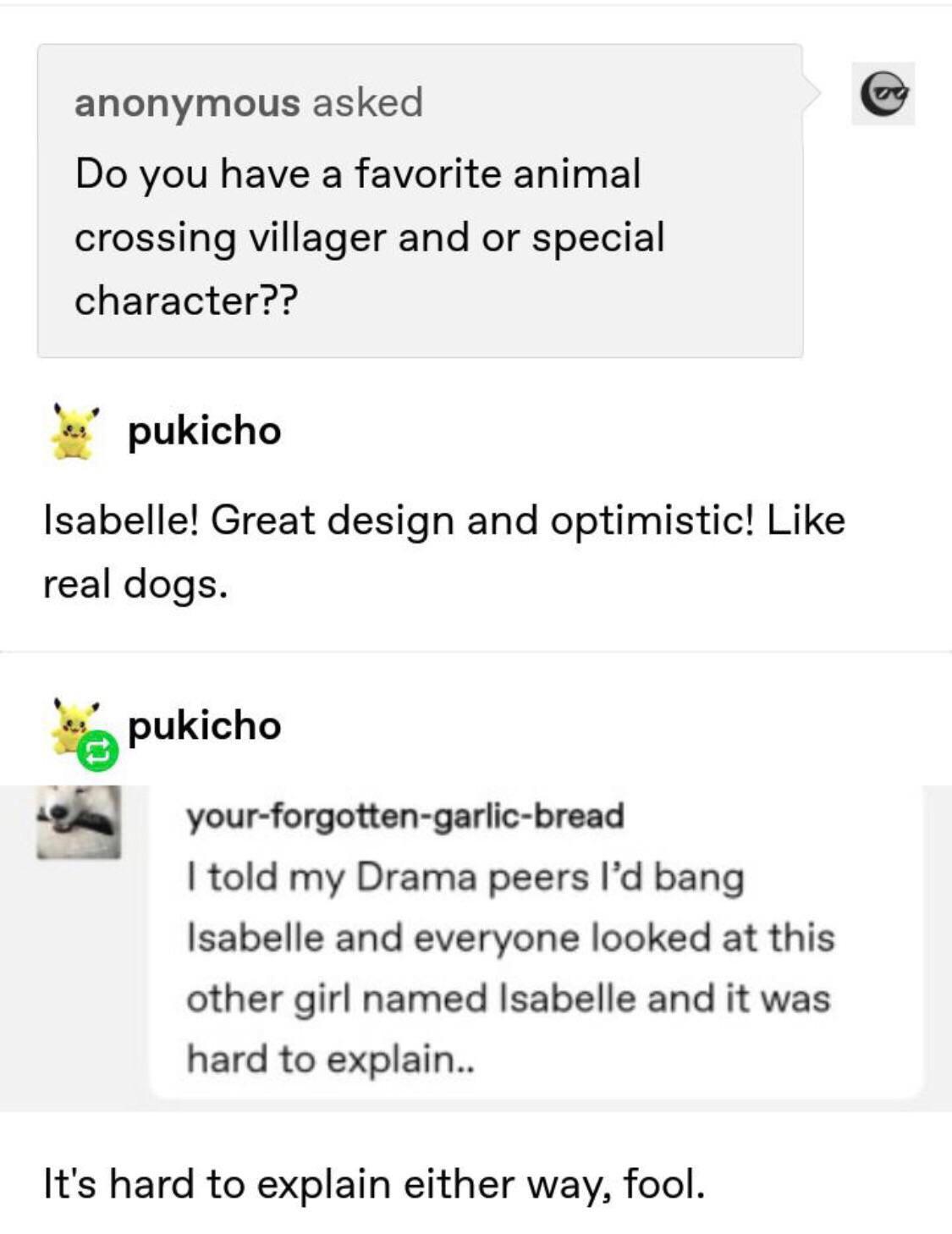 I want to bang the animal crossing dog tumblr