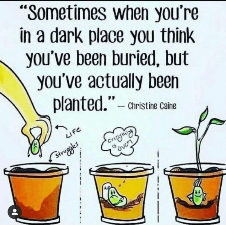 "Sometimes when you're in a dark place you think you've been buried