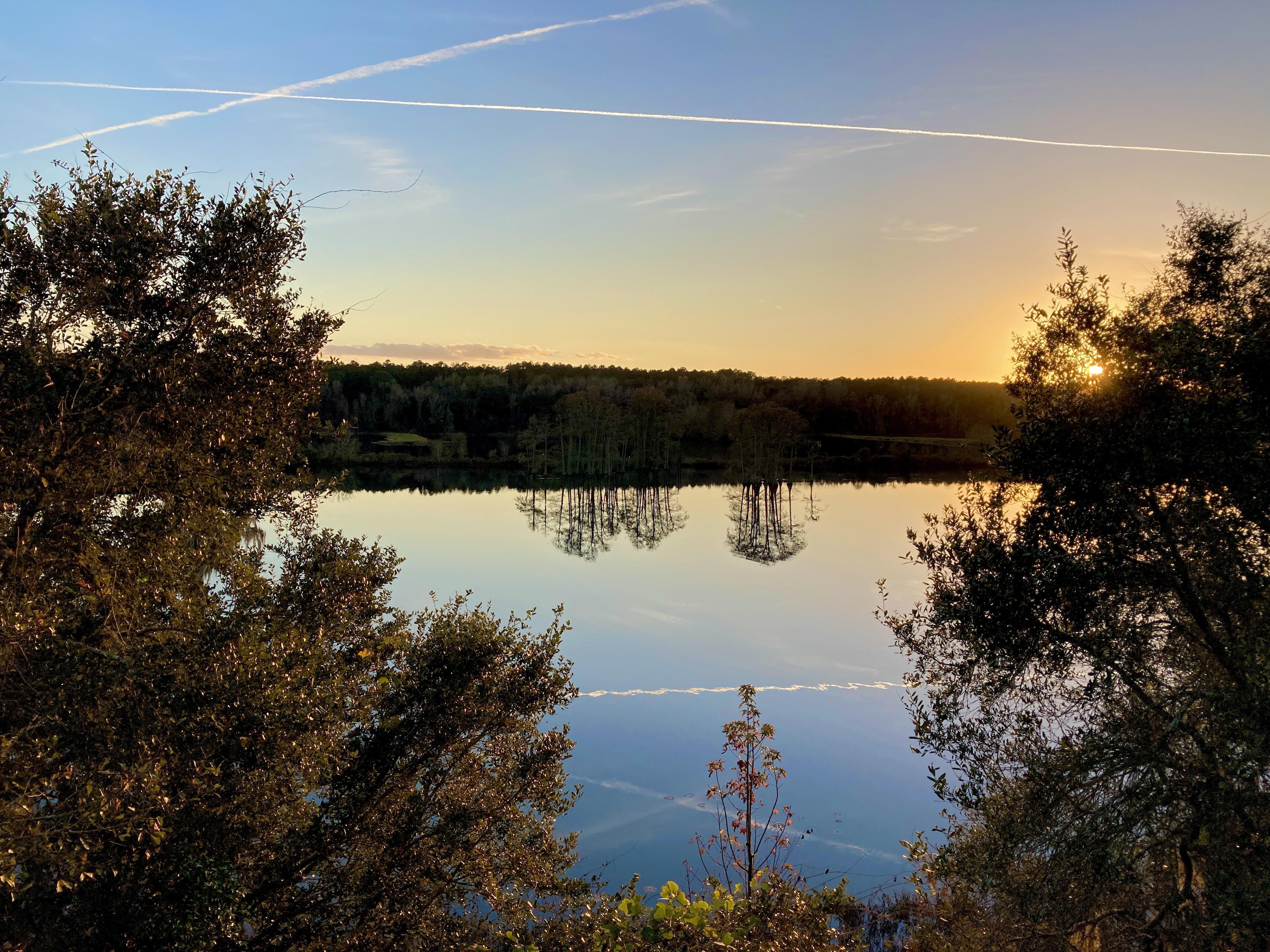 Sunset Over a Florida Lake Lake Piney Z, Lafayette Heritage Trail Park