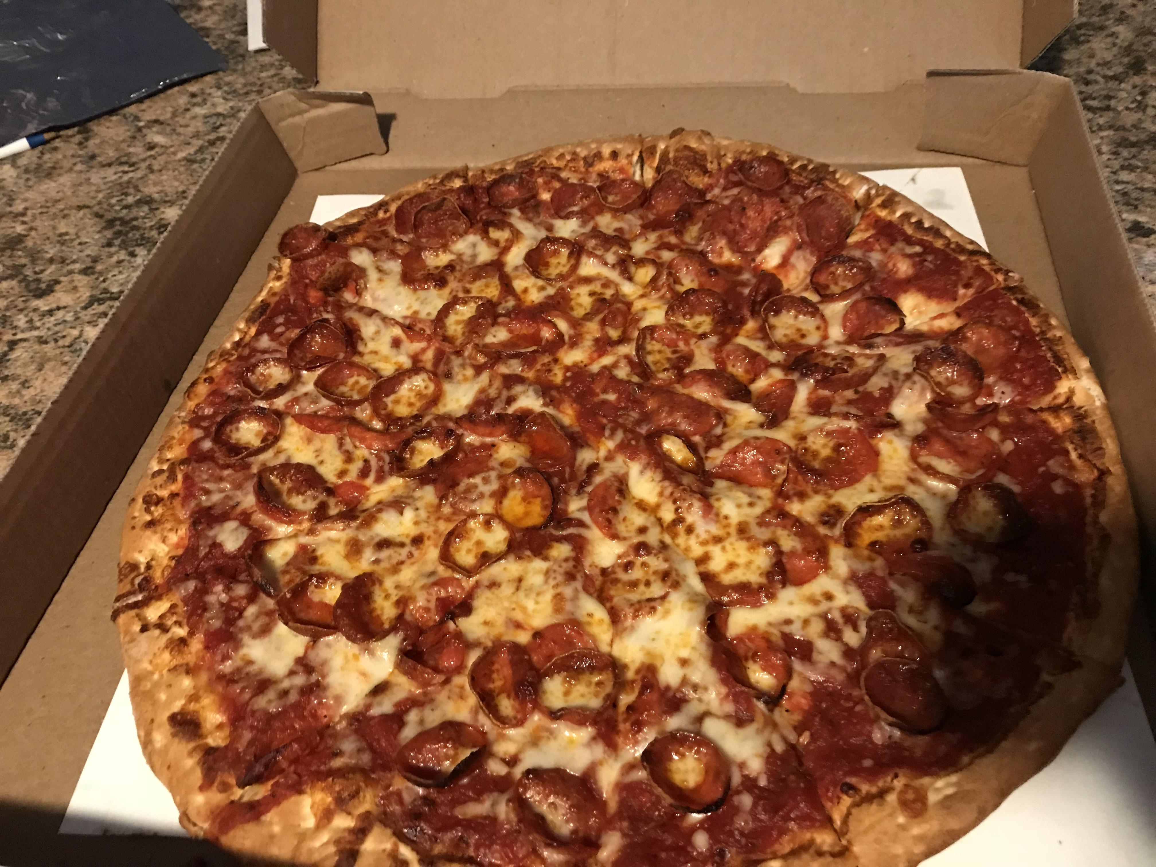 An XL double pepperoni from my favorite pizza place. r/Pizza
