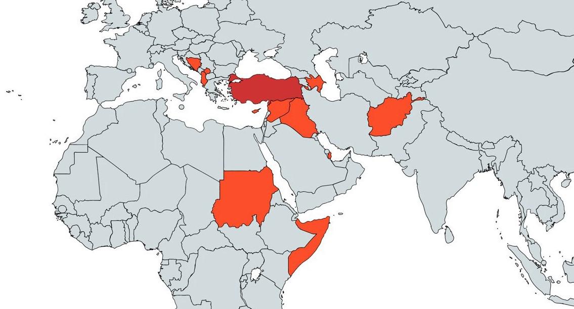 Countries with Turkish military bases r/MapPorn