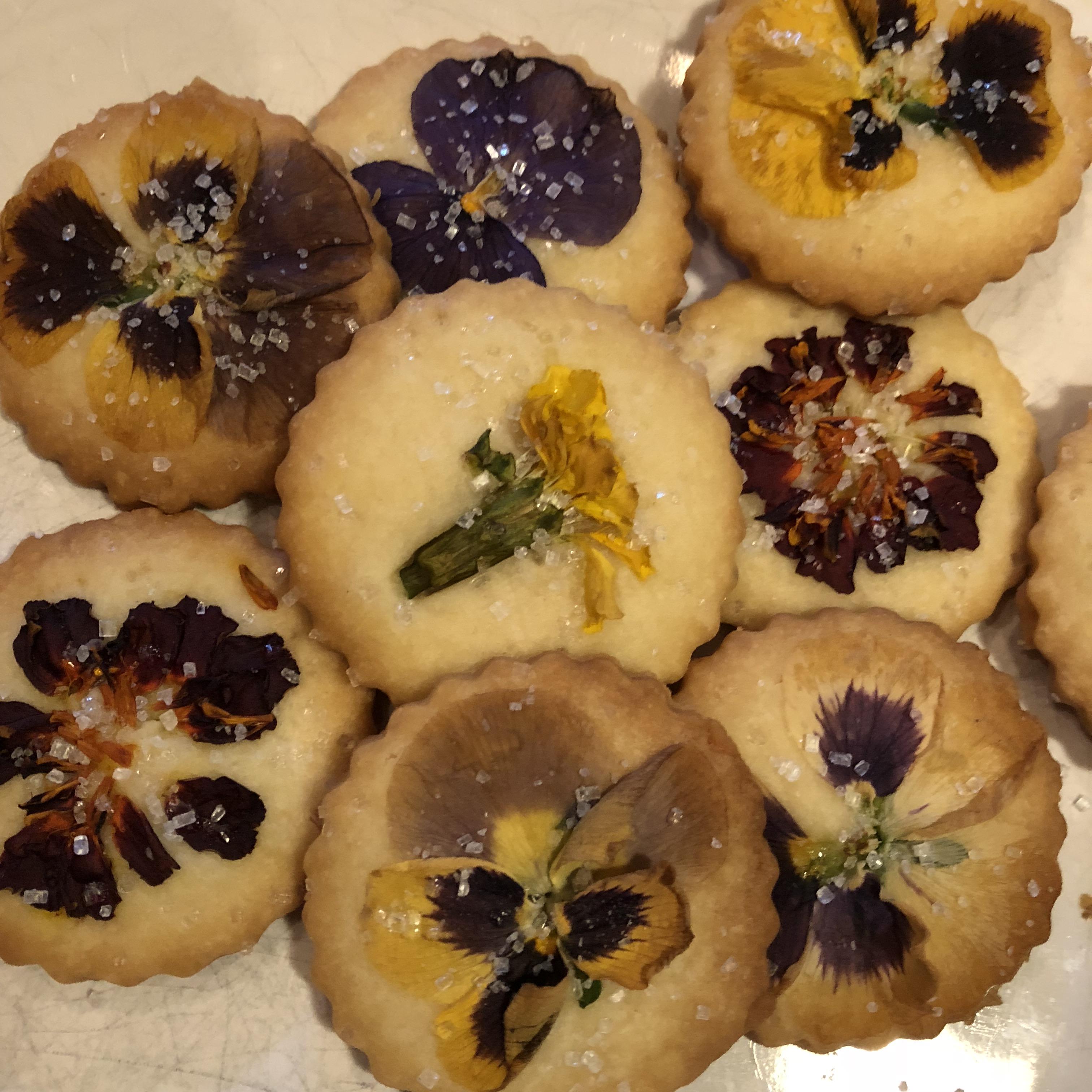 Week 16 Earth Day Pressed Flower Shortbread Cookies r/52weeksofbaking