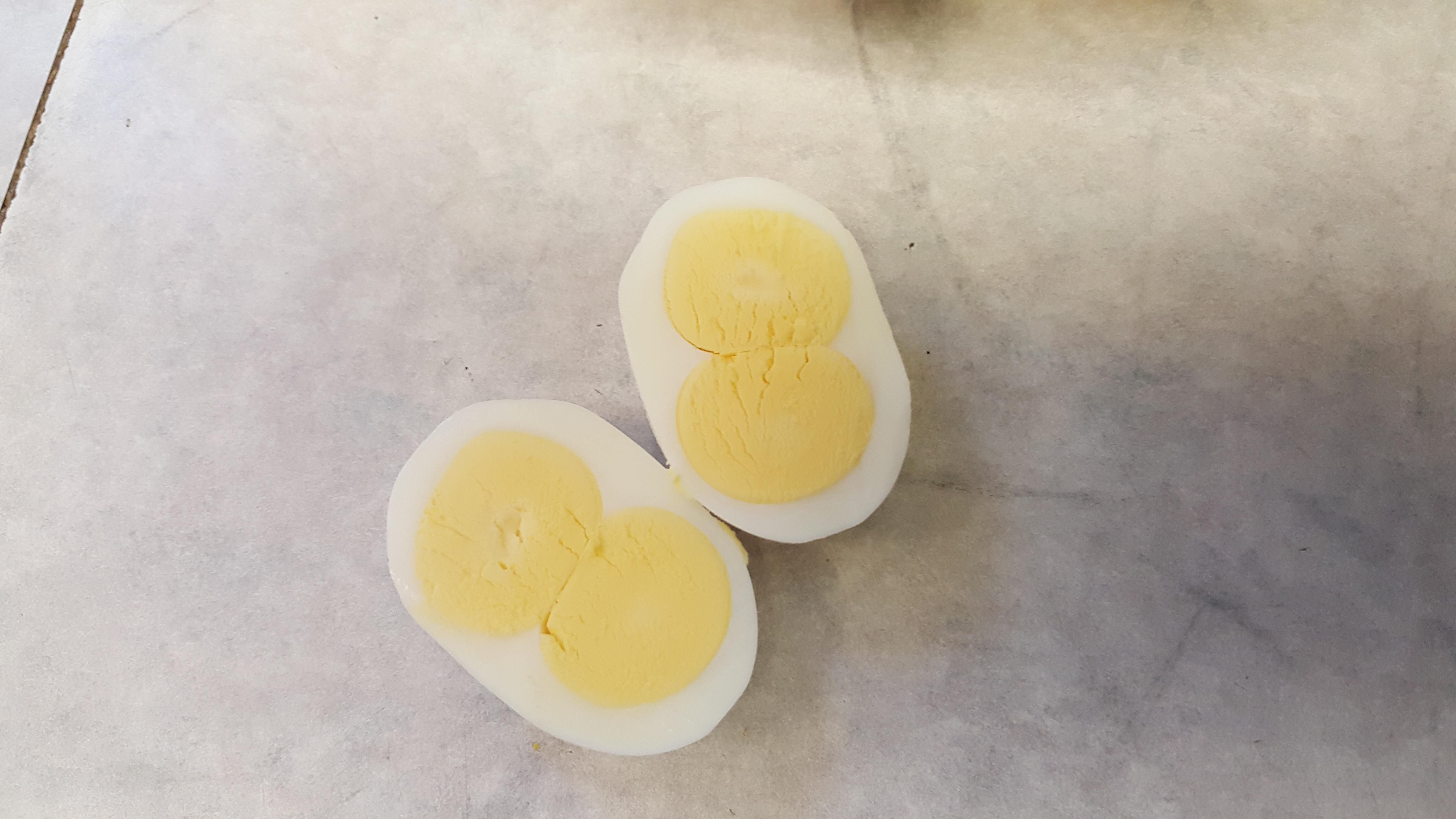 Double yolk hard boiled egg. mildlyinteresting