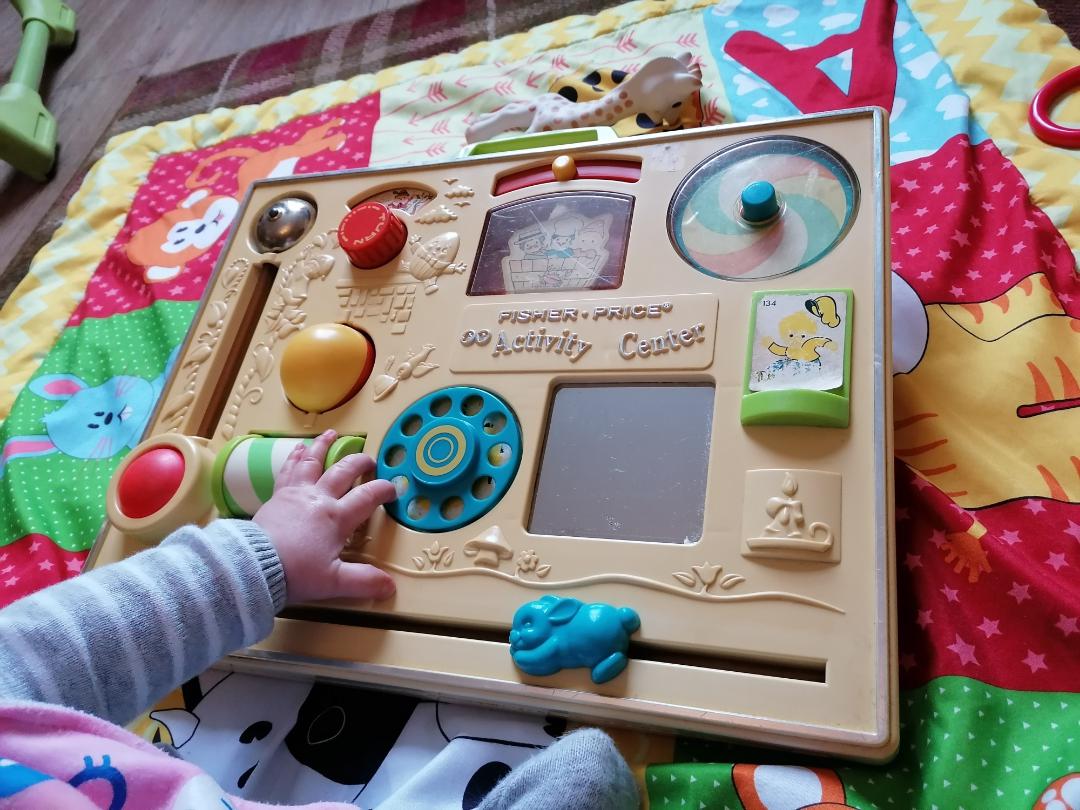 My 8 month old going all retro playing with the vintage Fisher Price
