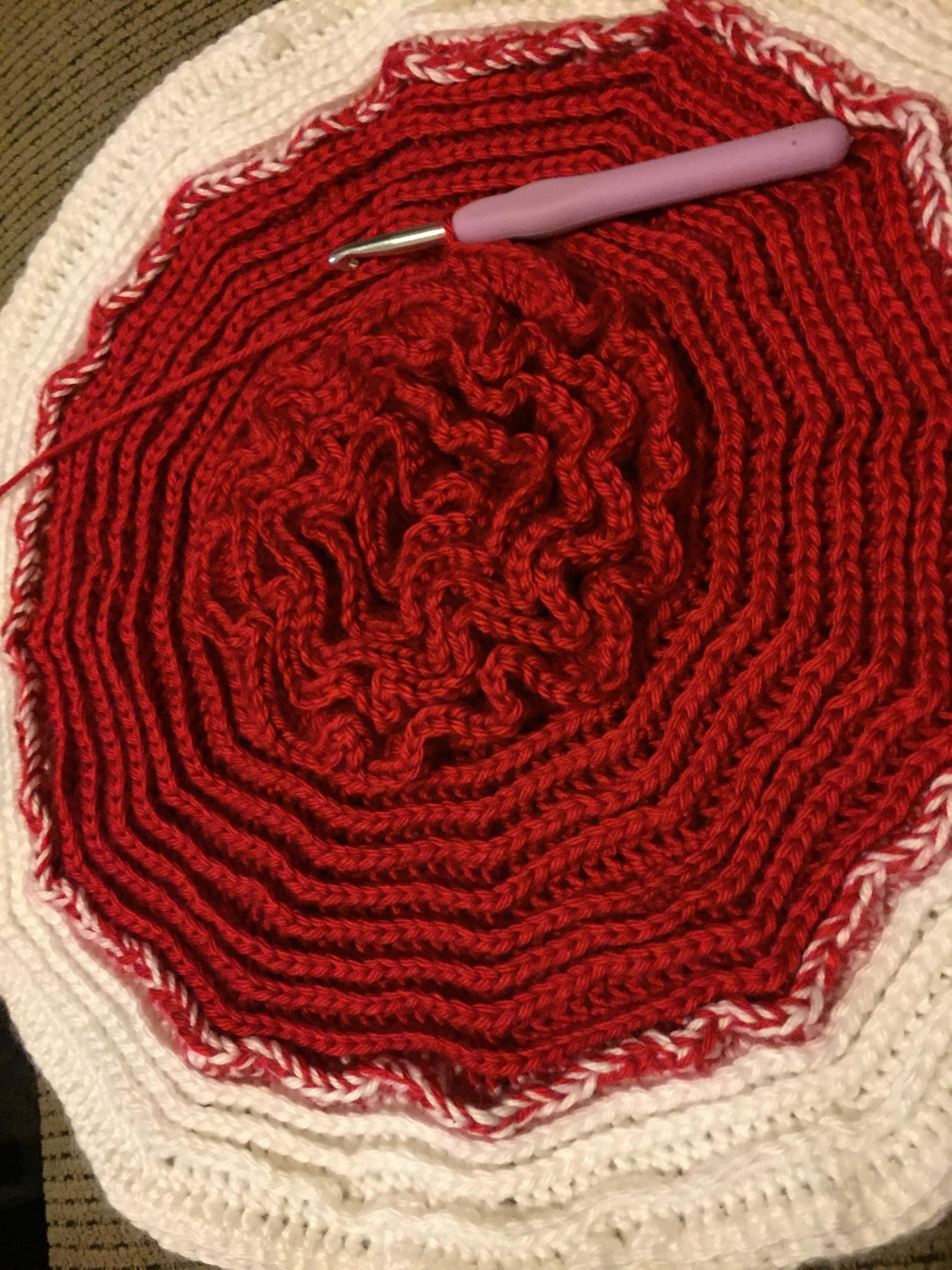 I’ve been working on a Ruffle Rose Pillow for my friend who is