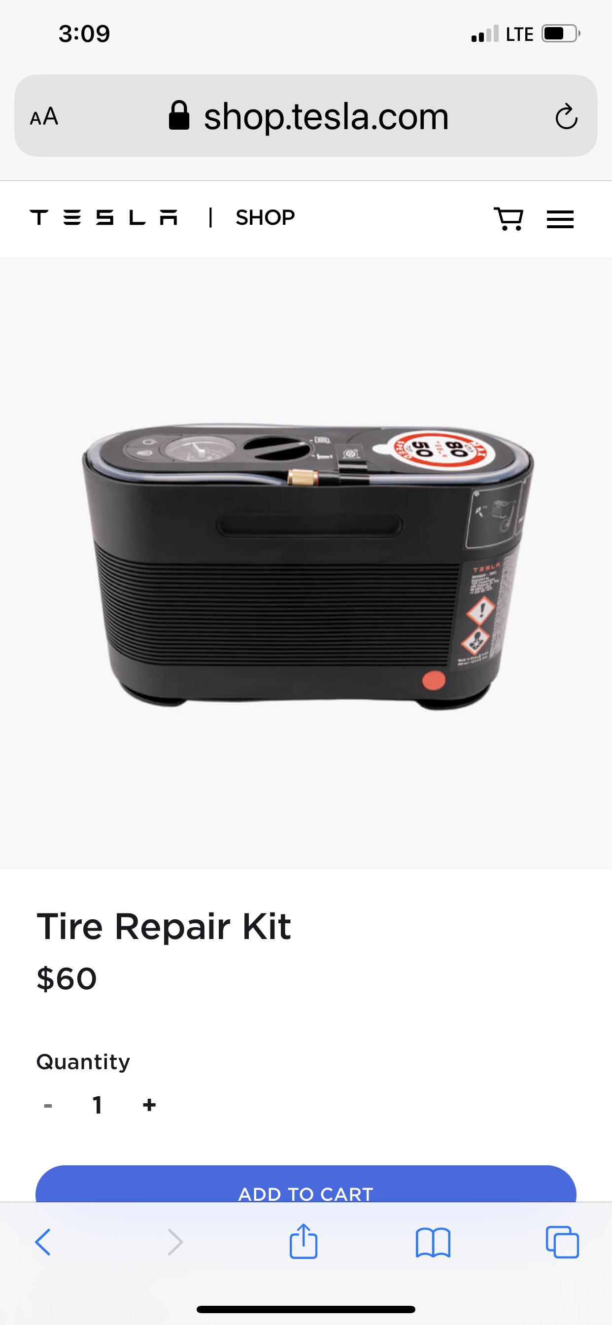 Tesla tire repair kit r/ModelY