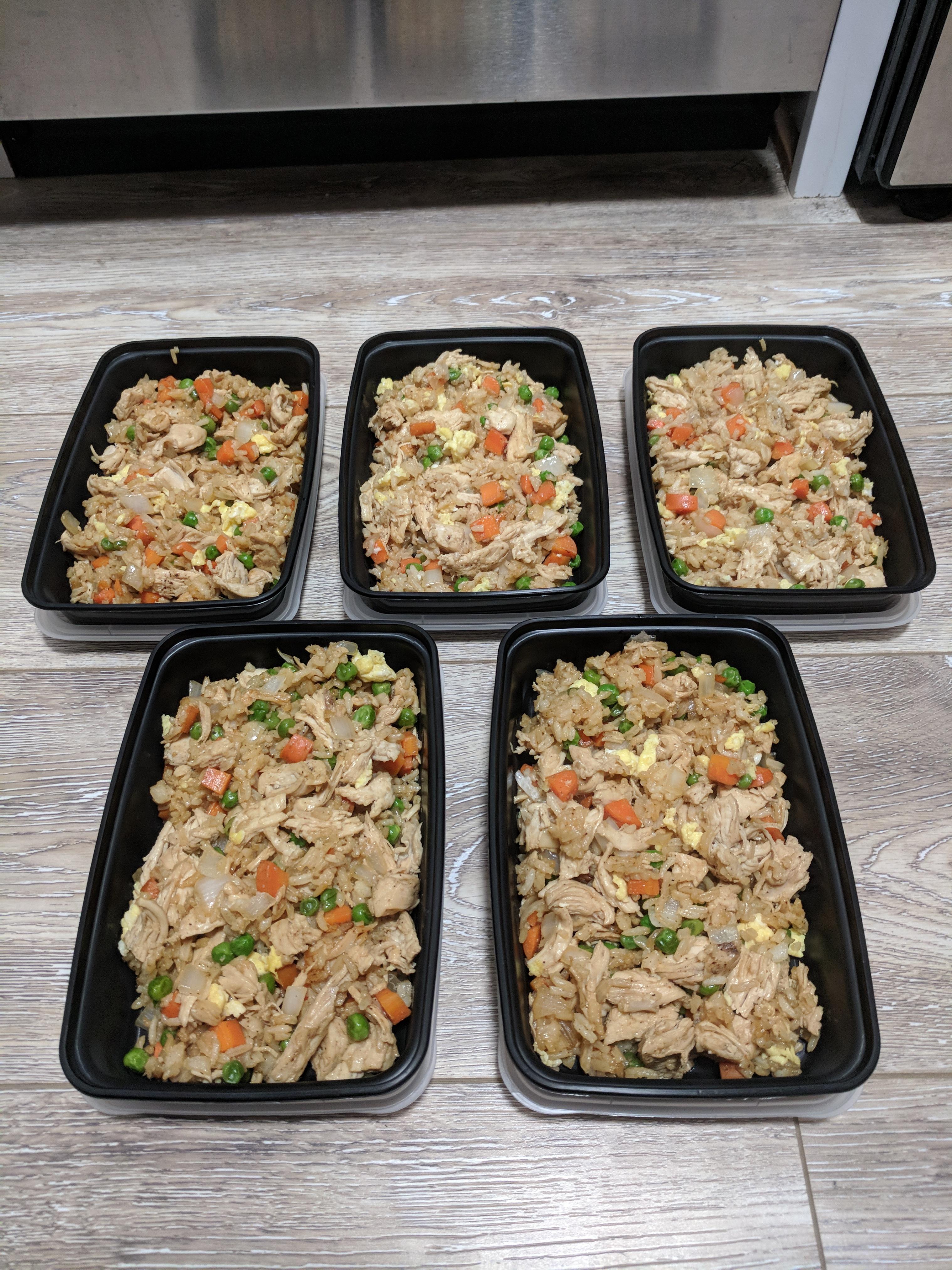 First meal prep! Chicken fried rice r/MealPrepSunday