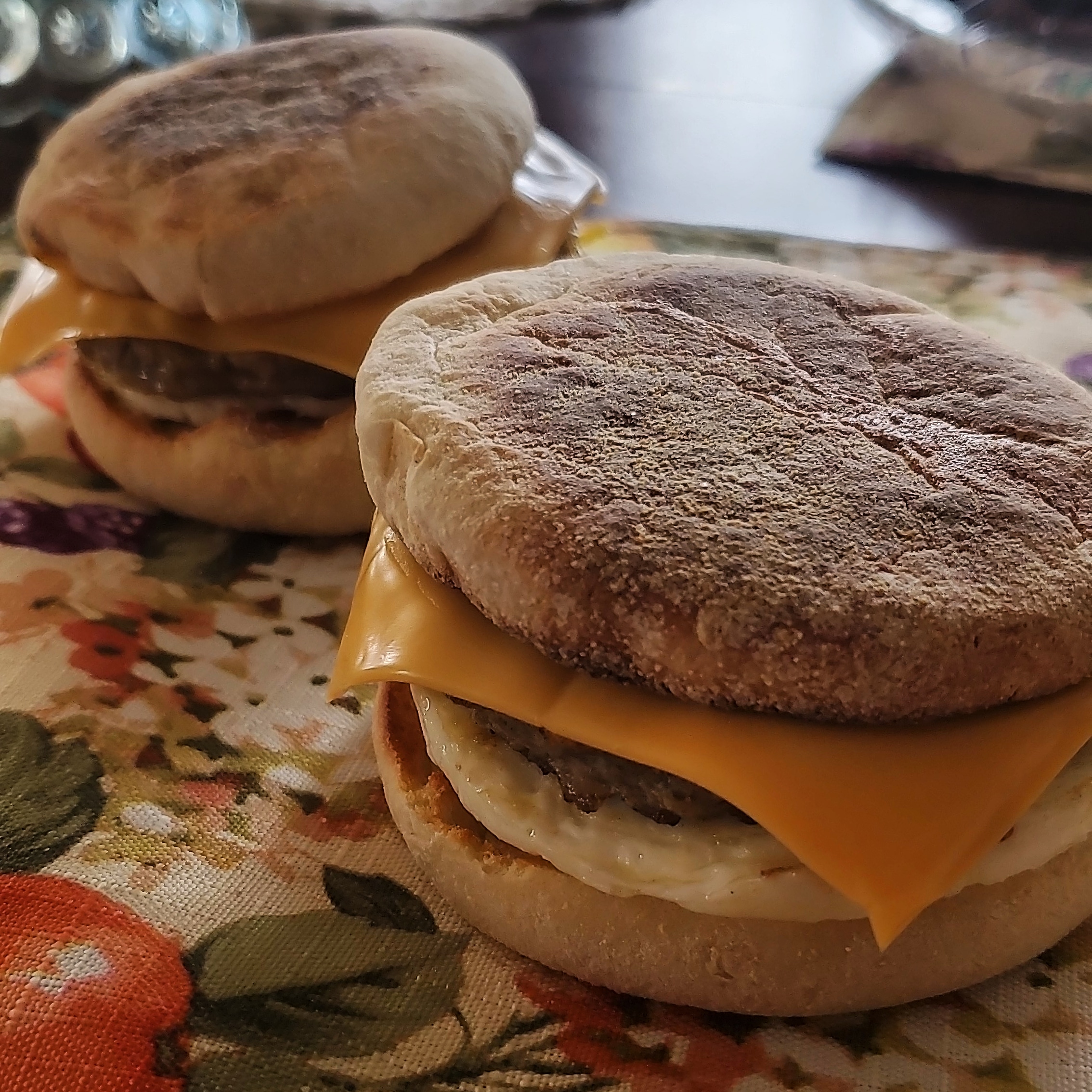 Sausage, eggs and cheese on an English muffin r/BreakfastFood