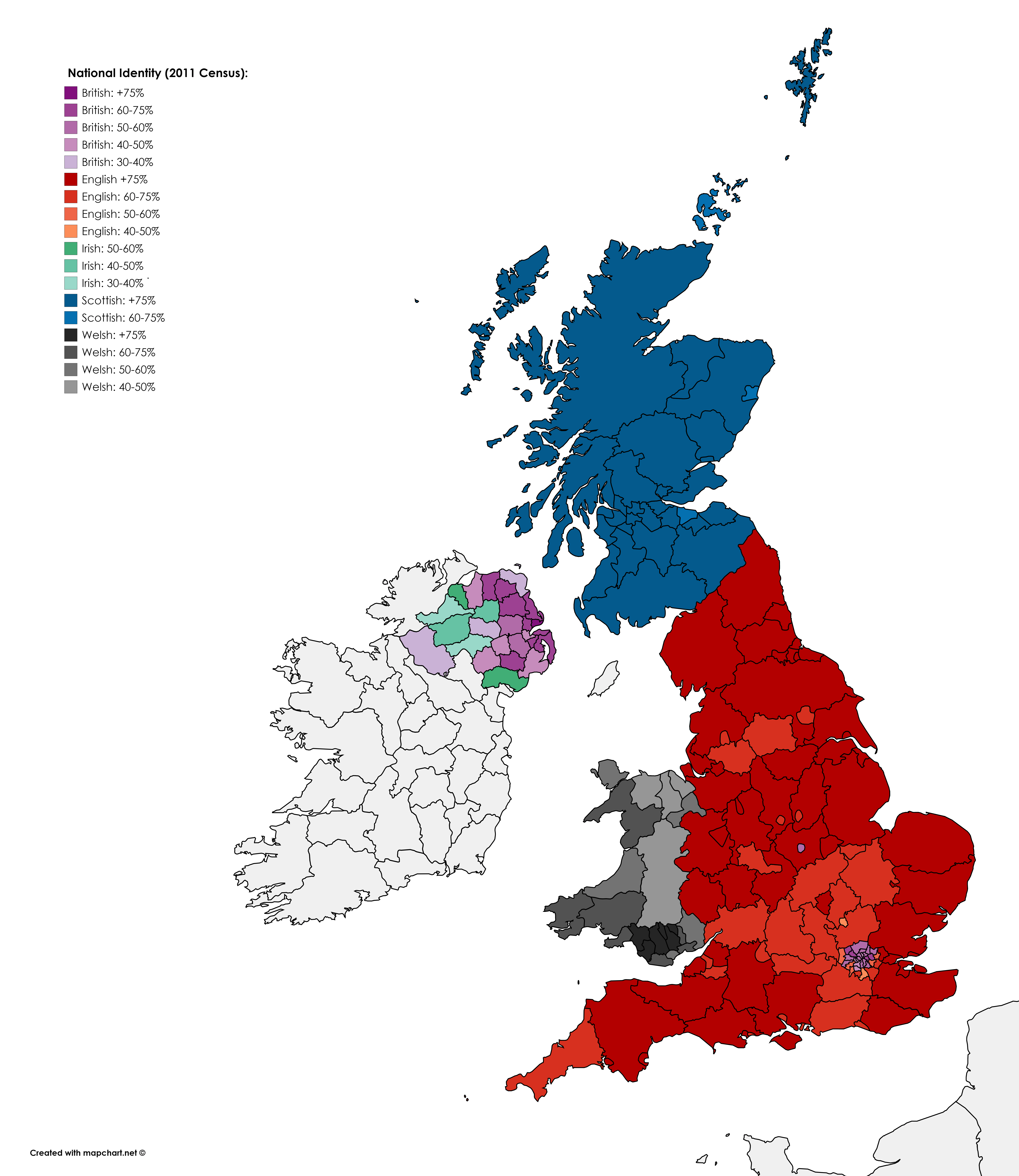 National Identity in the UK from the 2011 Census. [6480 x 7479] r/MapPorn