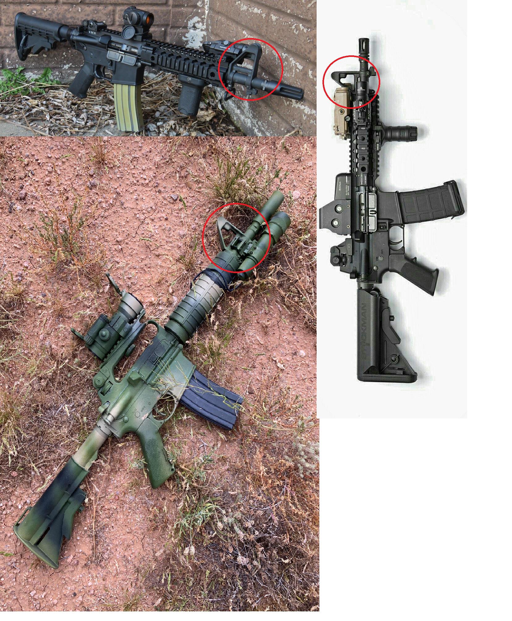 Red dot mounted in front of a2 carry handle plzalliance