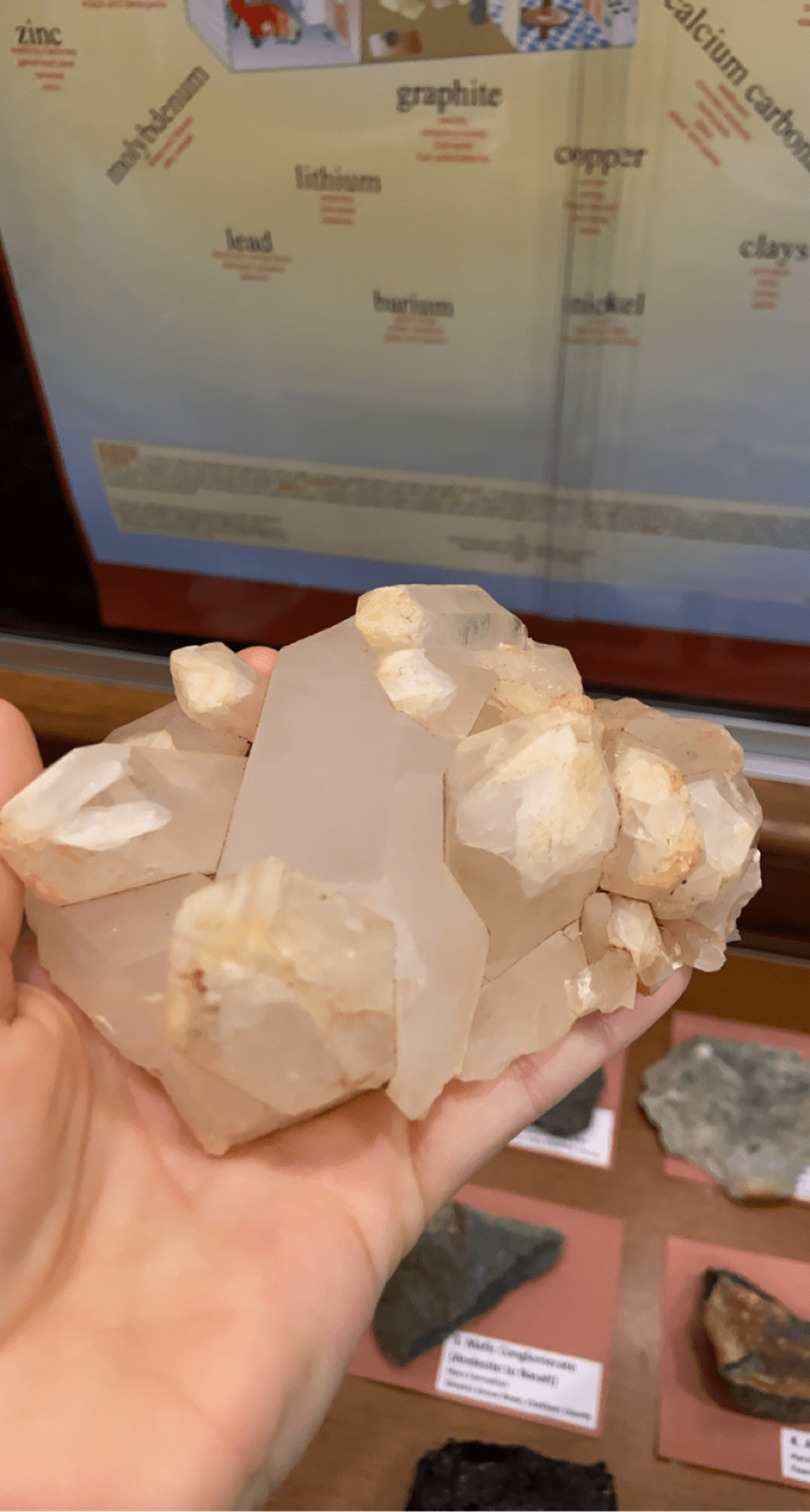 Beautiful North Carolina quartz at a museum r/rockhounds